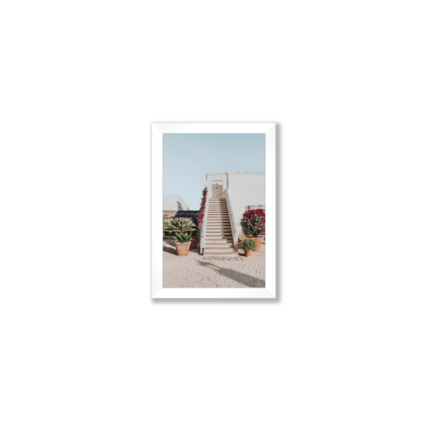 Tranquil Ascent Puglia Italian wall art Small full-bleed fine art print in white frame