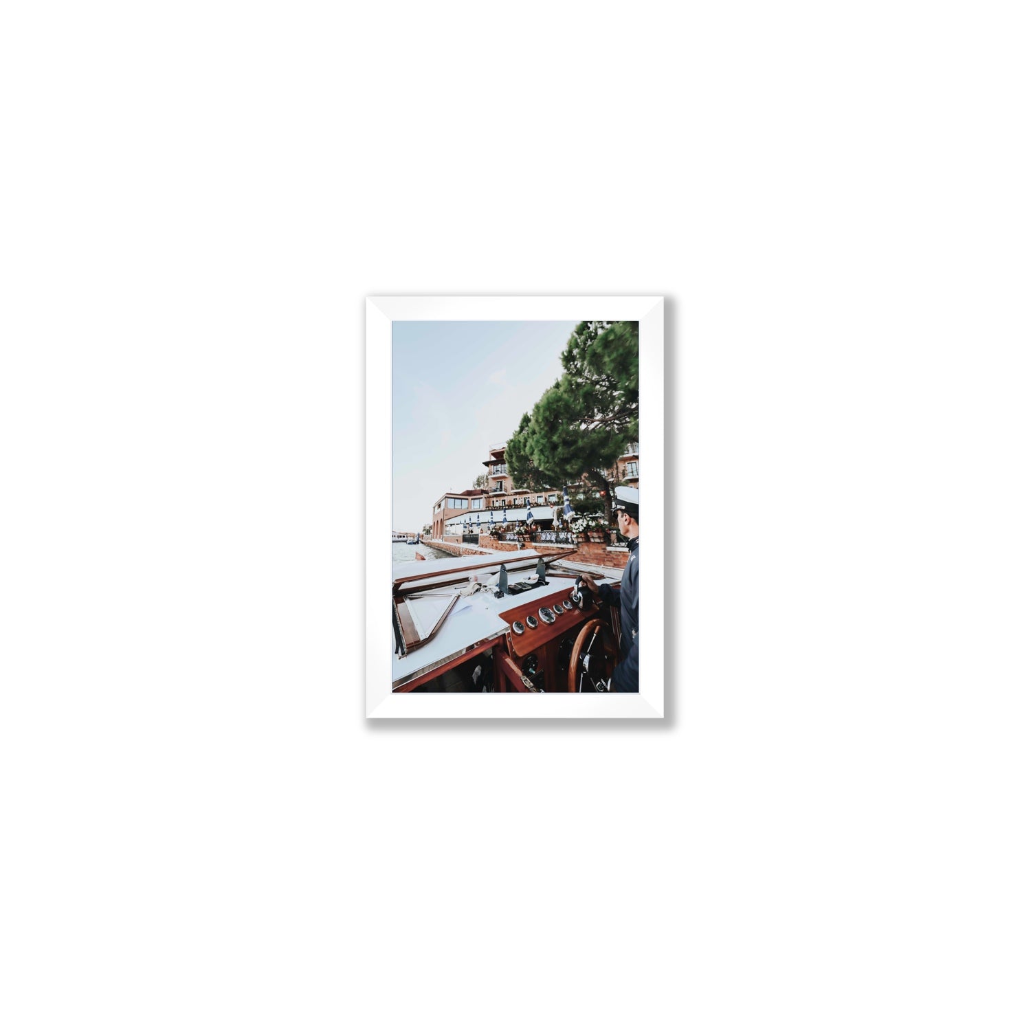 The Driver Venice Canal Italian wall art Small full-bleed fine art print in white frame
