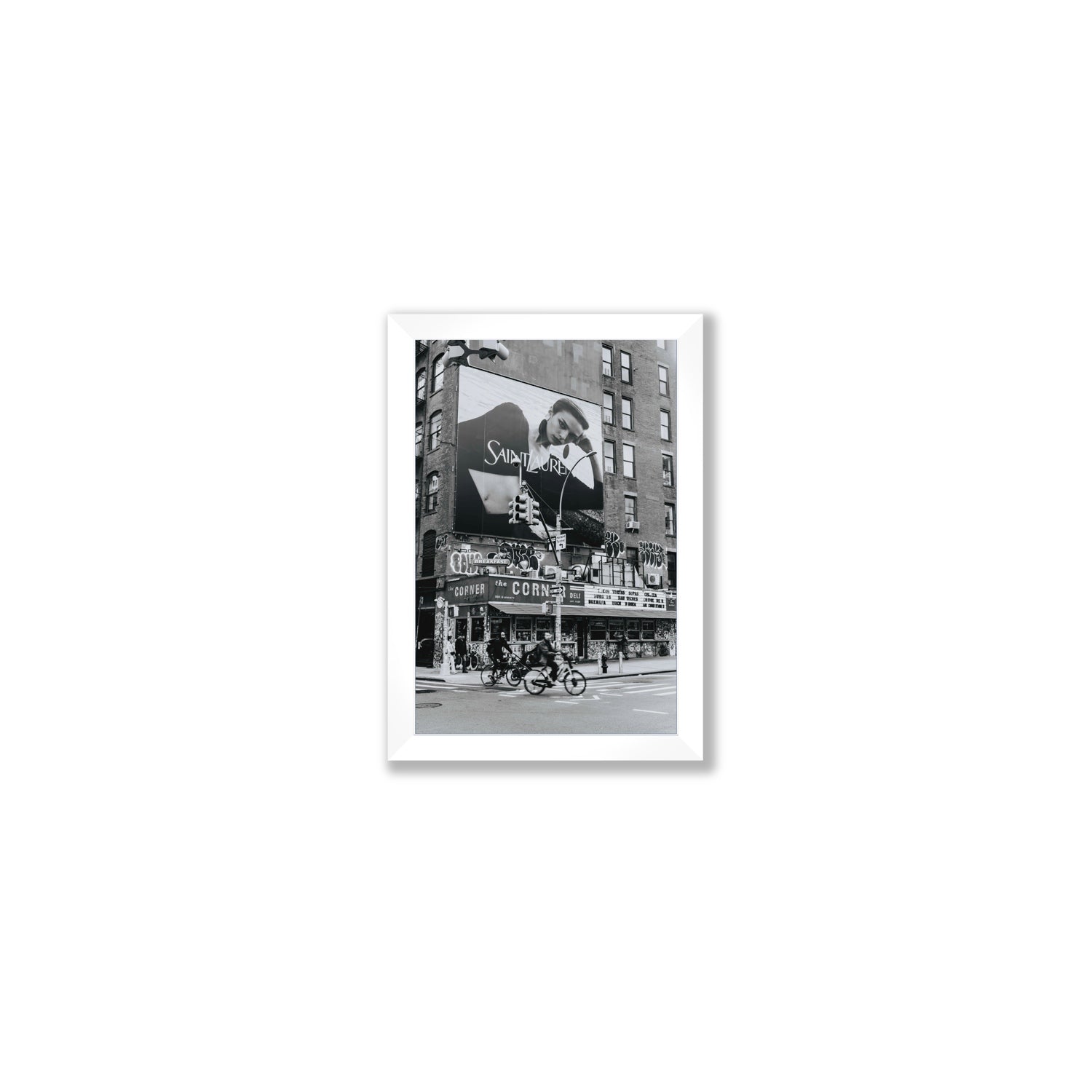 Runway To Rooftops New York NYC Black & White wall art Small full-bleed fine art print in white frame