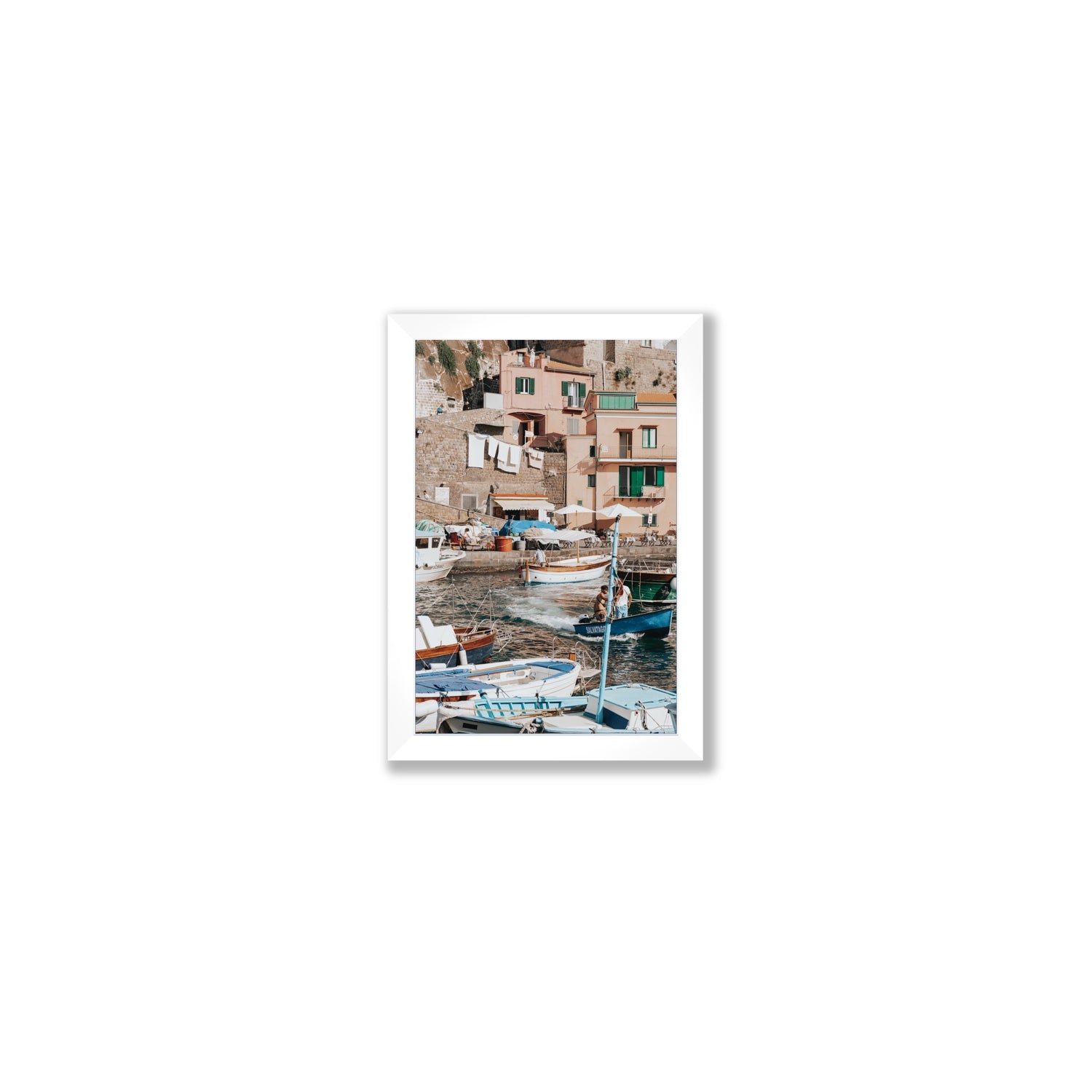 Coastal Carousel fine art print, Sorrento, Italy, Small, White Frame · Full Bleed, Fine Art Print