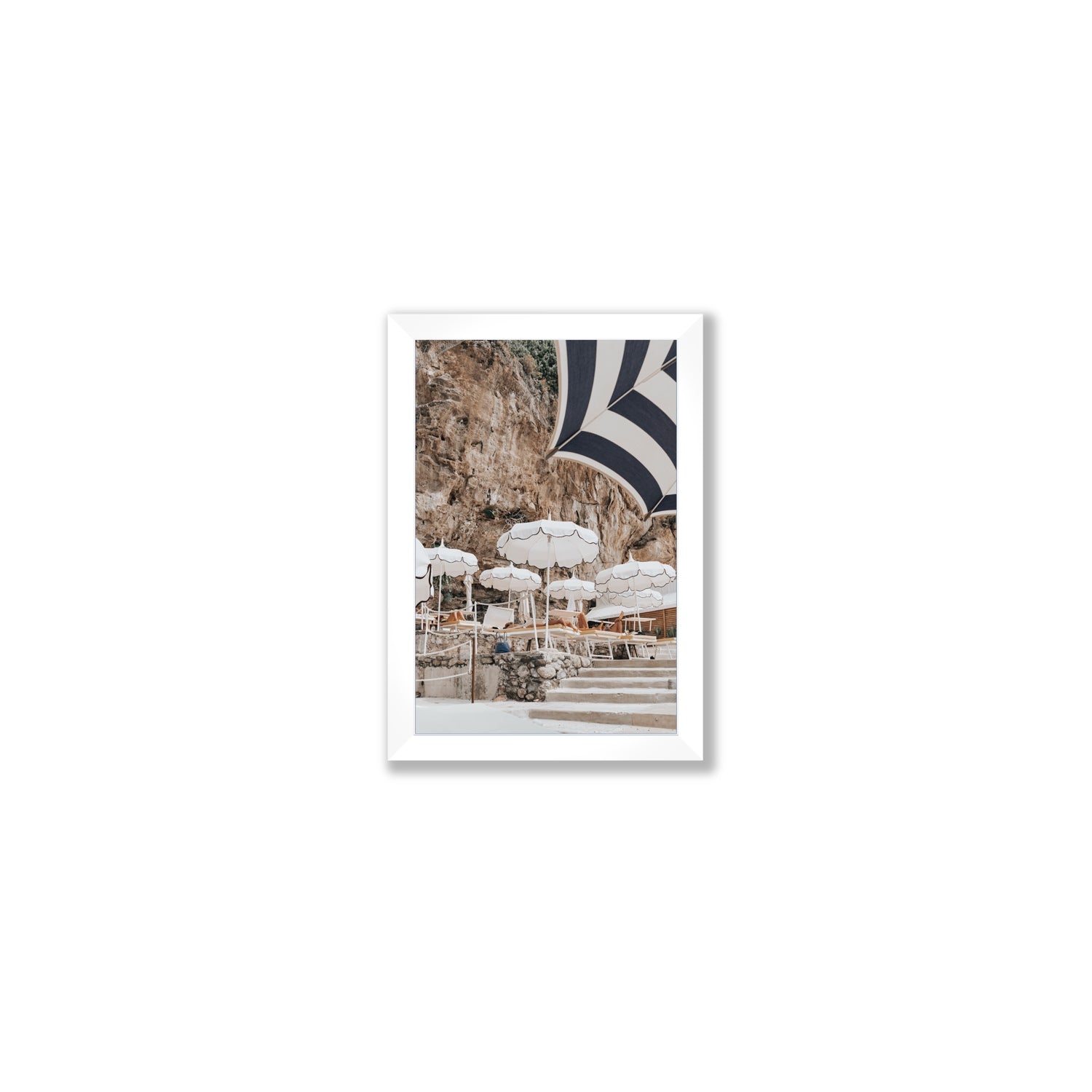 Rocky Refuge fine art print, Positano, Italy, Small, White Frame · Full Bleed, Fine Art Print
