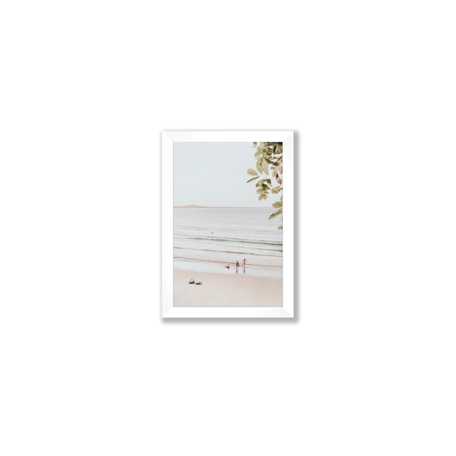 Walking On Sunshine fine art print, Noosa, Australia, coastal scenes artwork, Small, White Frame · Full Bleed, Fine Art Print