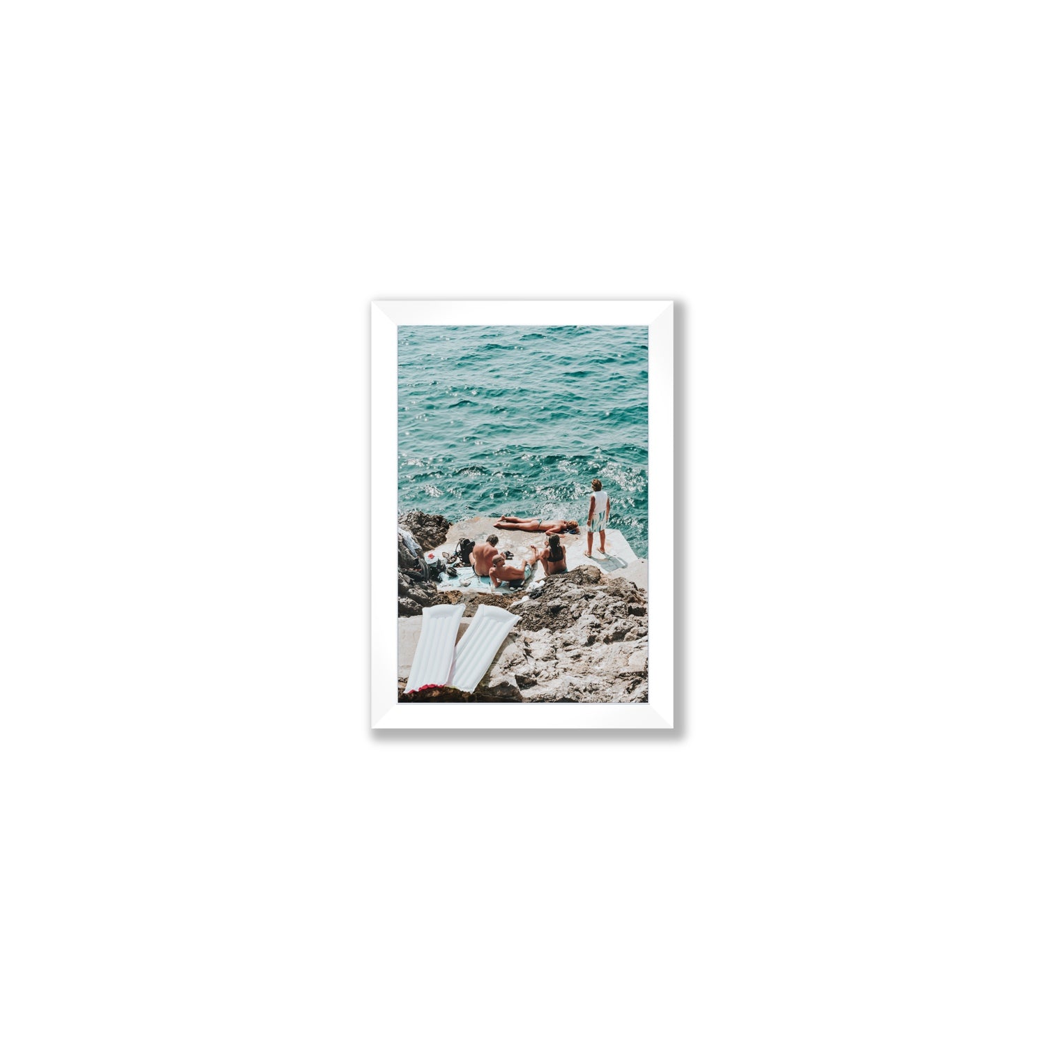 Gli Amici Praiano Amalfi Coast coastal wall art Small full-bleed fine art print in white frame