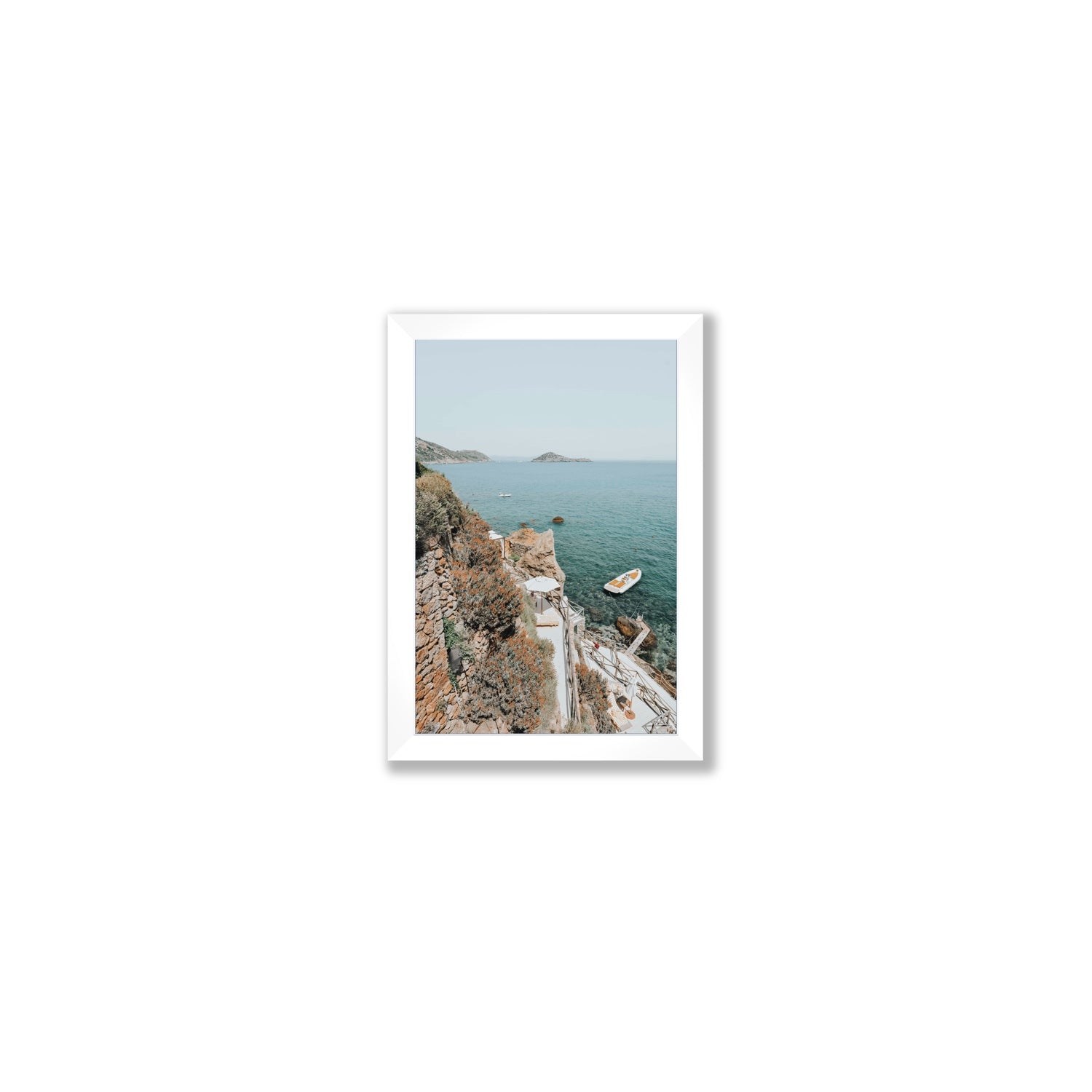 Front Row Seat Tuscany coastal wall art Small full-bleed fine art print in white frame