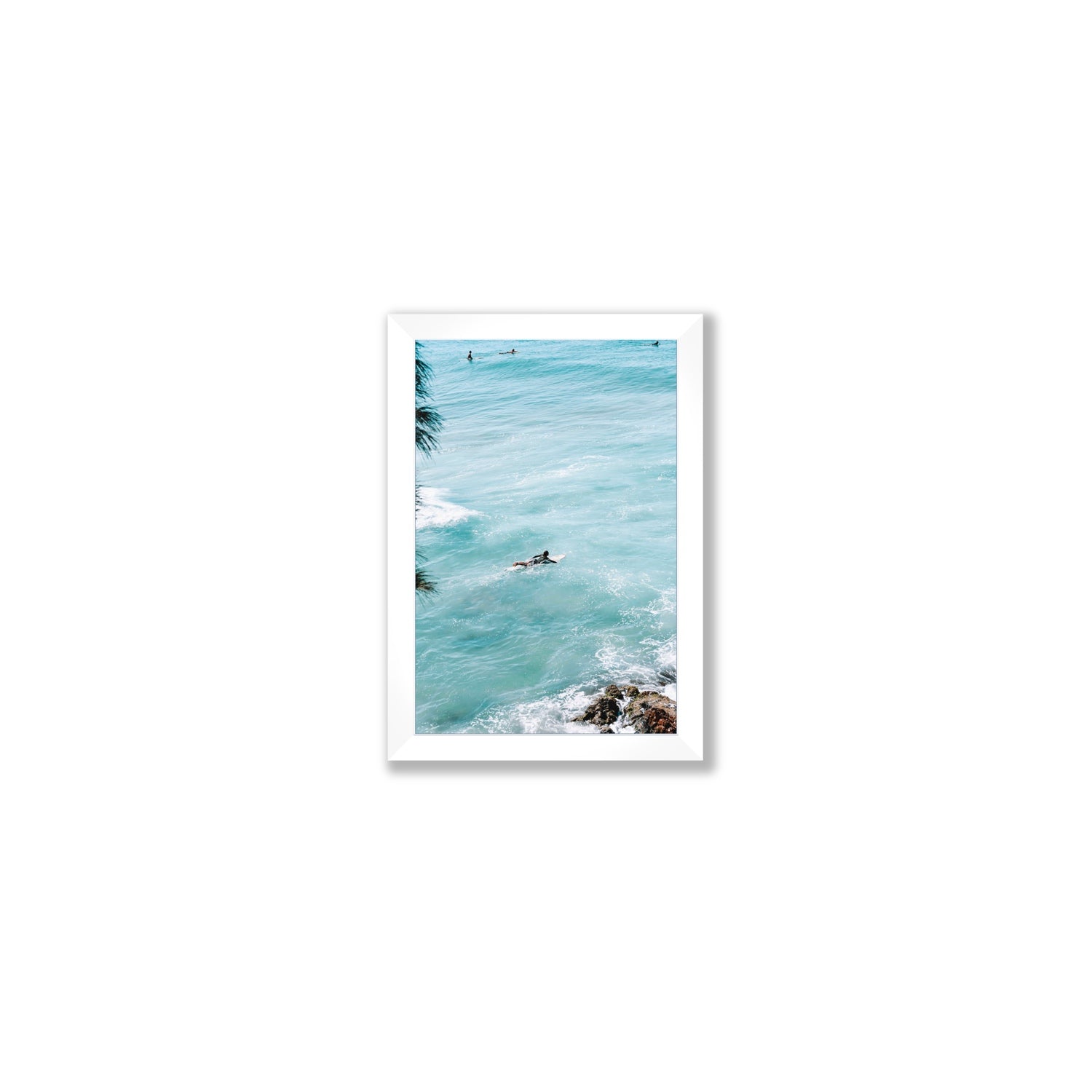Blue Crush fine art print, Byron Bay, Australia, Small, White Frame · Full Bleed, Fine Art Print