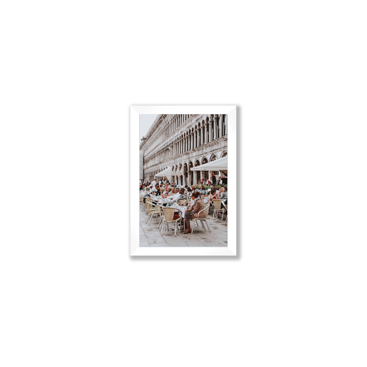 Lunchbreak Venice Italian wall art Small full-bleed fine art print in white frame