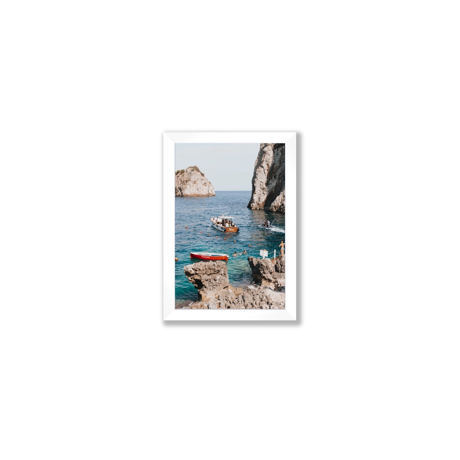 Set Sail fine art print, Capri, Italy, Small, White Frame · Full Bleed, Fine Art Print