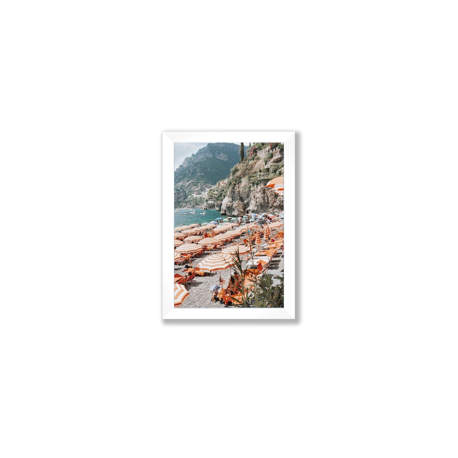 Bagni d'Arienzo Positano decor wall art Small full-bleed fine art print in white frame