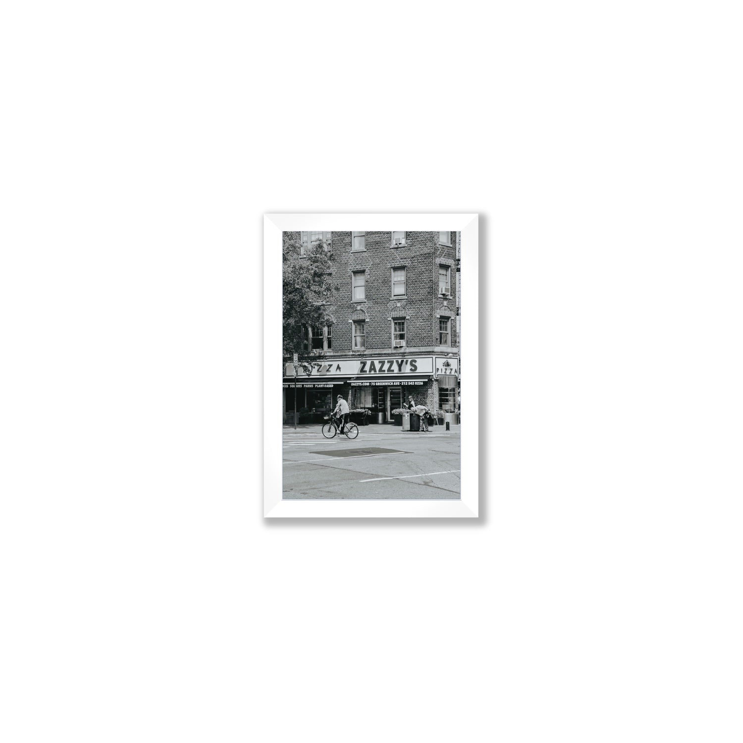 Zazzy's New York NYC Black & White wall art Small full-bleed fine art print in white frame