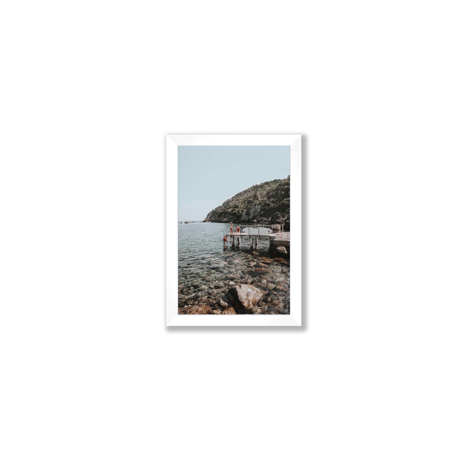 Tidal Explorers Tuscany coastal Italian wall art Small full-bleed fine art print in white frame