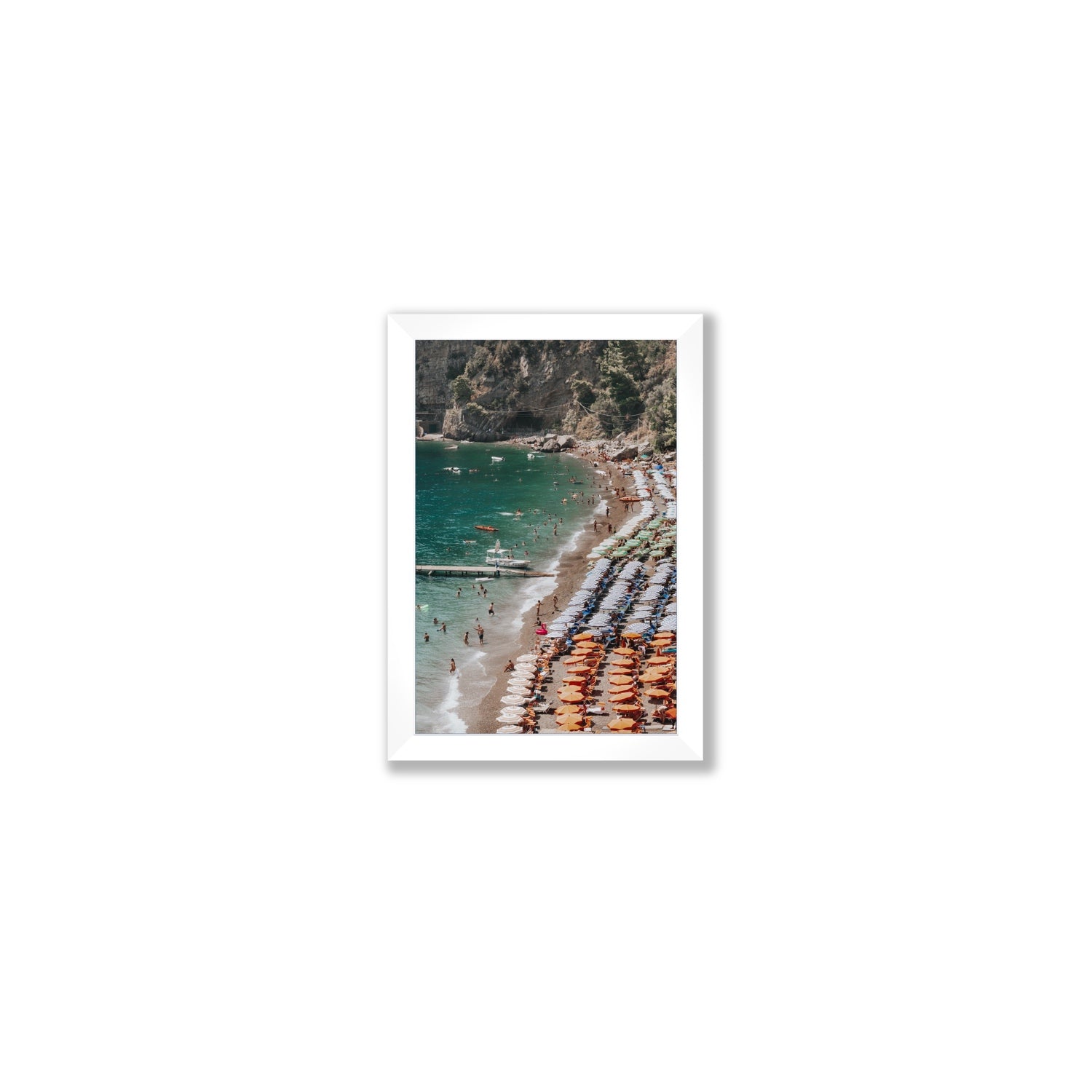 Ocean's Playground Positano decor wall art Small full-bleed fine art print in white frame