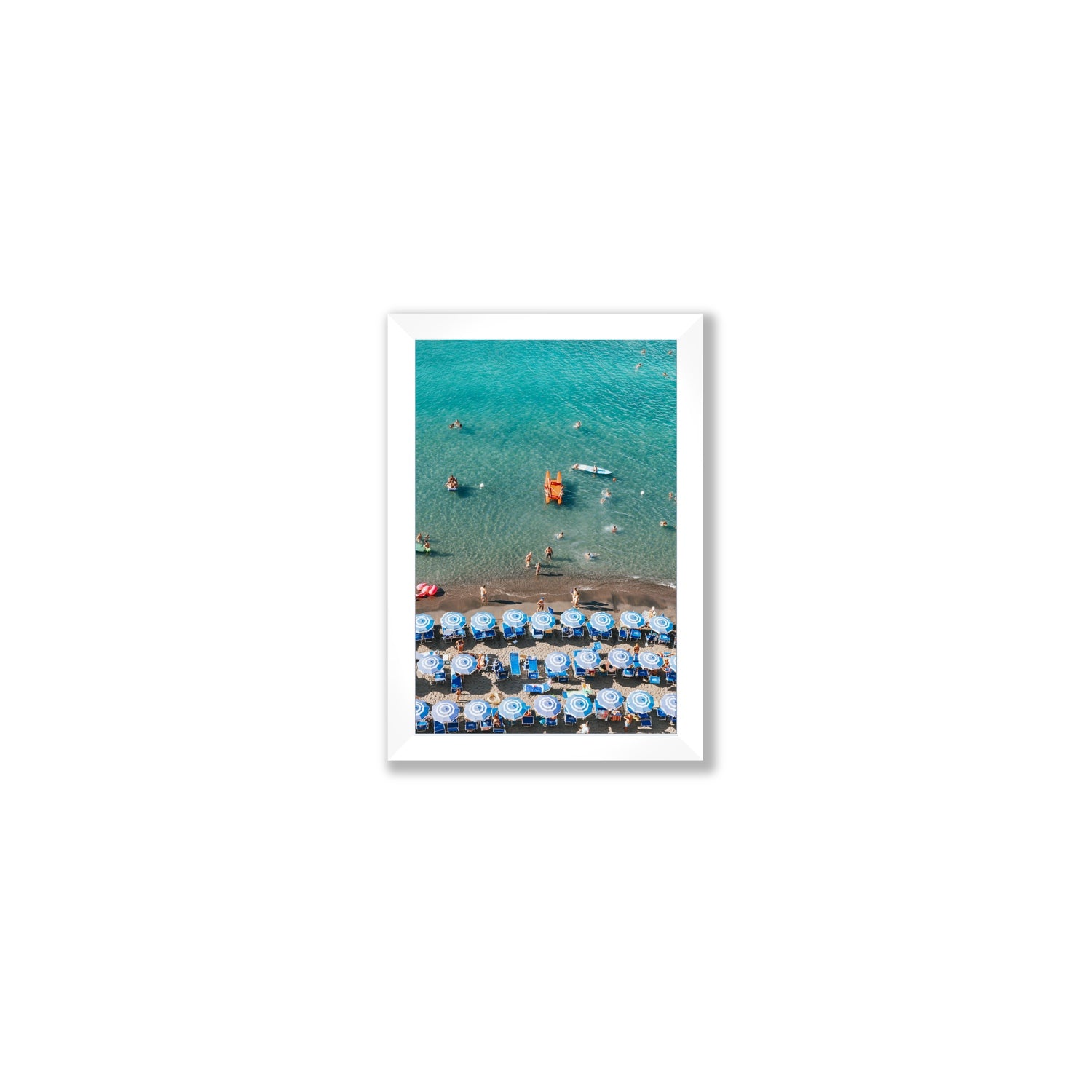 Aquamarine Oasis Sorrento Italian coastal wall art Small full-bleed fine art print in white frame