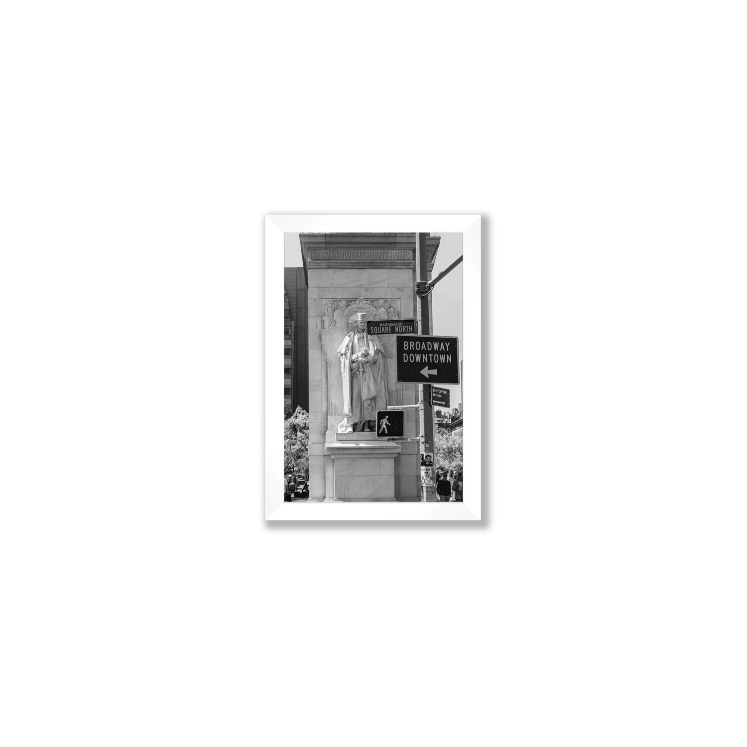Silent Sentinels New York NYC Black & White wall art Small full-bleed fine art print in white frame