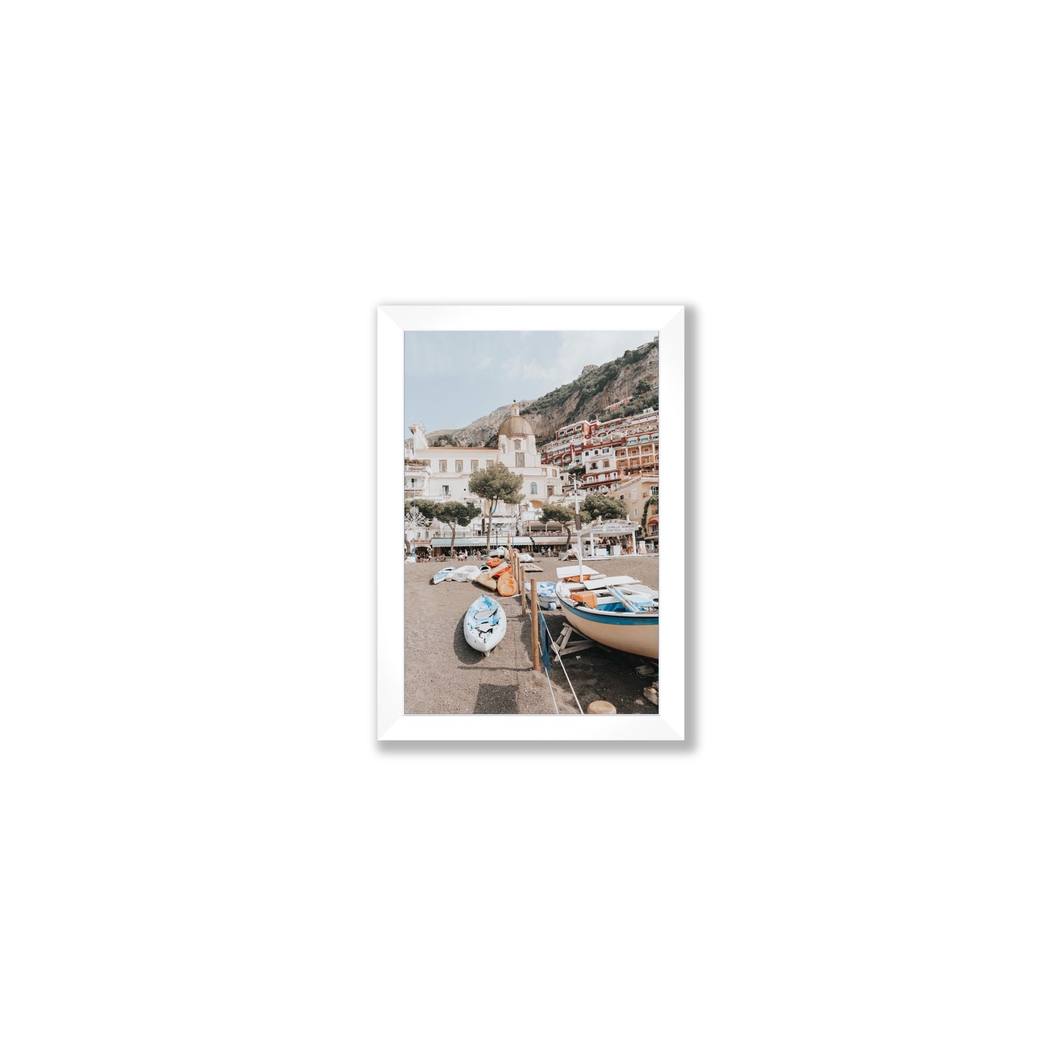 Seaside Hues Positano wall art Small full-bleed fine art print in white frame