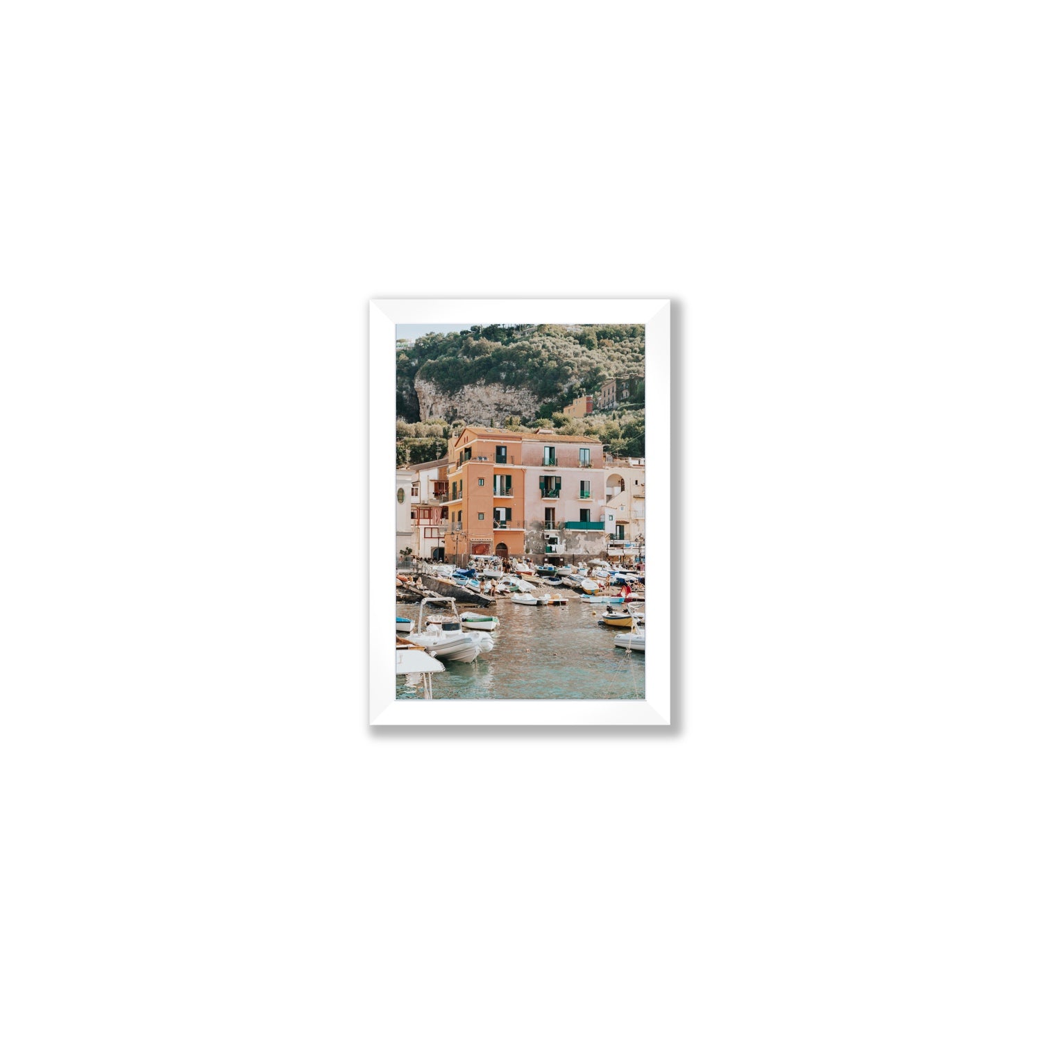 Boatyard Bliss fine art print, Sorrento, Italy, Small, White Frame · Full Bleed, Fine Art Print