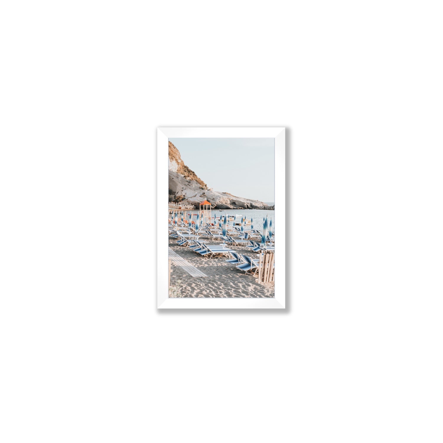 The Golden Hour Ischia Italian coastal wall art Small full-bleed fine art print in white frame