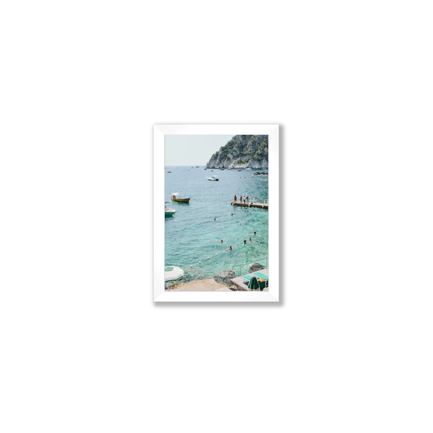 Delizia Pomeridiana Capri coastal wall art Small full-bleed fine art print in white frame