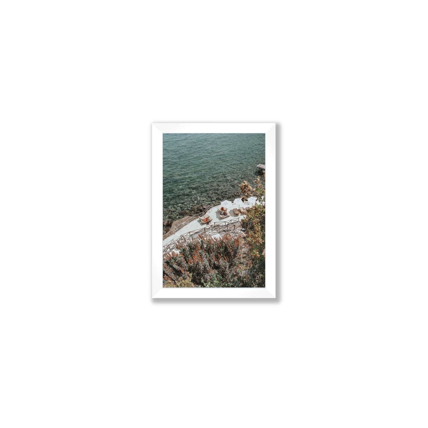 Hidden Gem Tuscany coastal wall art Small full-bleed fine art print in white frame