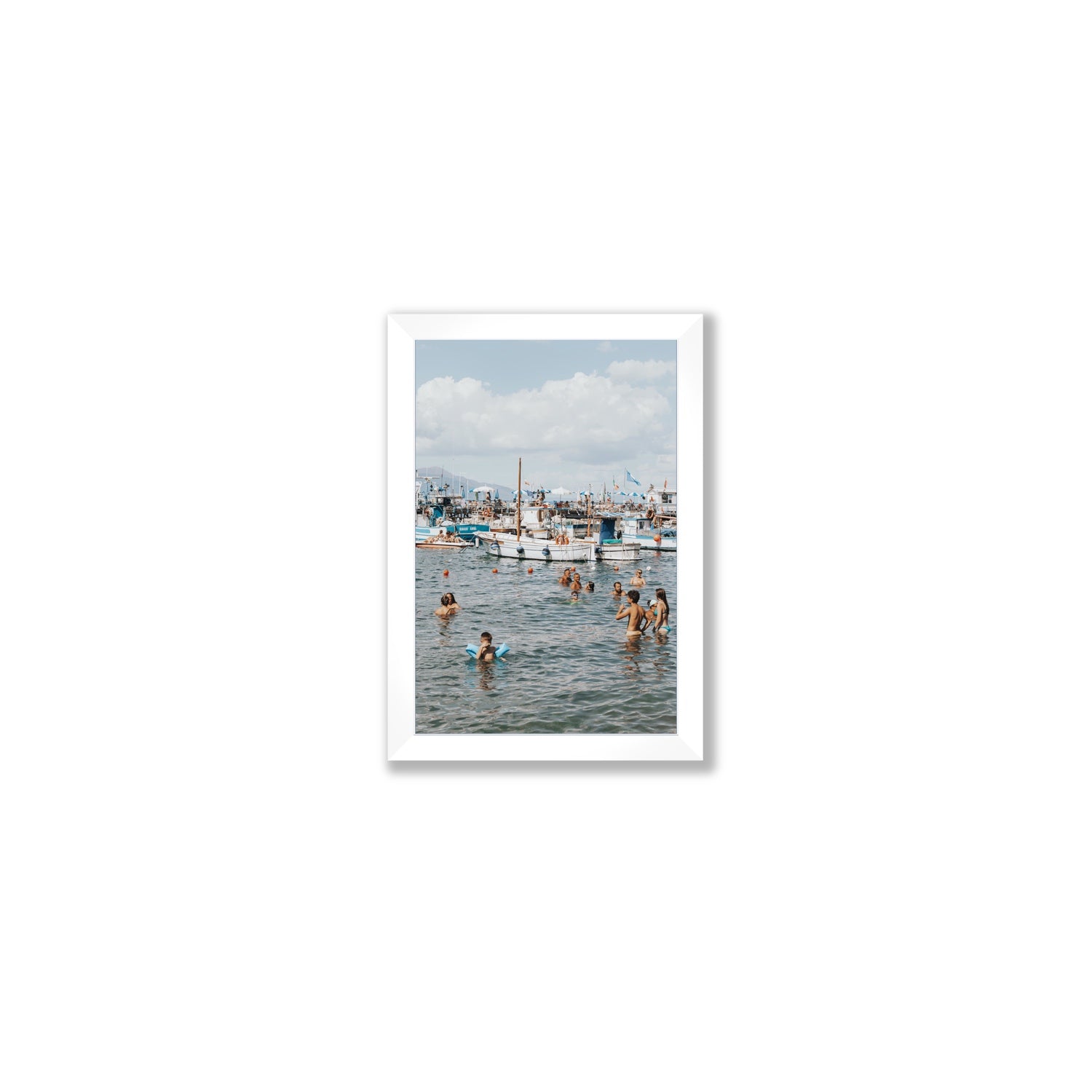 Vacanze Italiane Sorrento Italian coastal wall art Small full-bleed fine art print in white frame