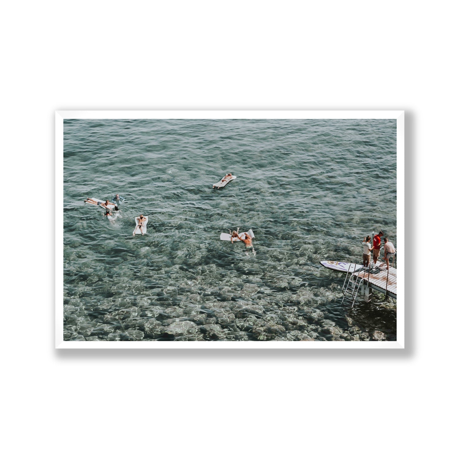 Having A Whale Of A Time Tuscany coastal wall art Gallery full-bleed fine art print in white frame