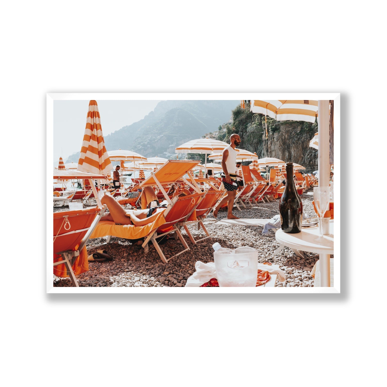 Zesty Shade Positano wall art Gallery full-bleed fine art print in white frame