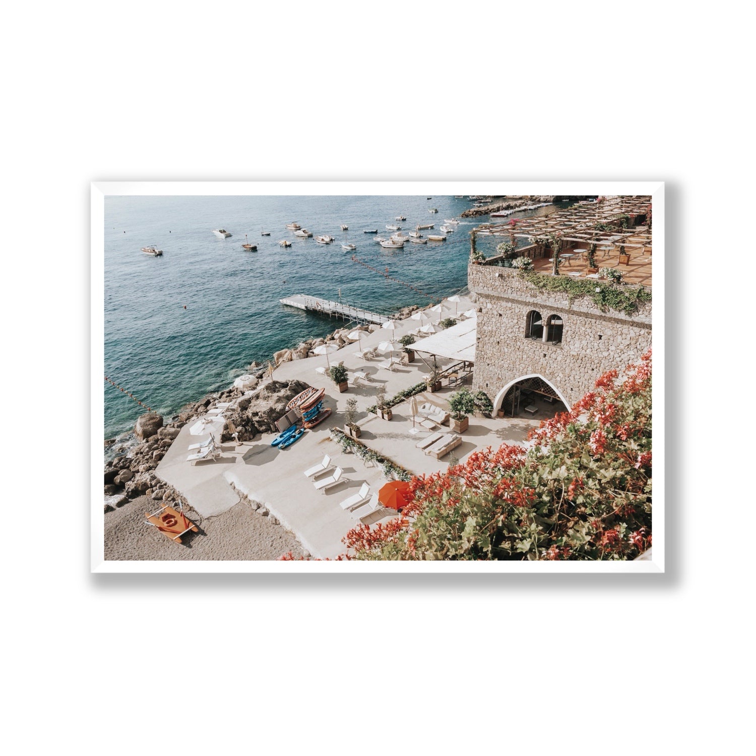 Floral Fortress fine art print, Amalfi, Italy, Gallery, White Frame · Full Bleed, Fine Art Print