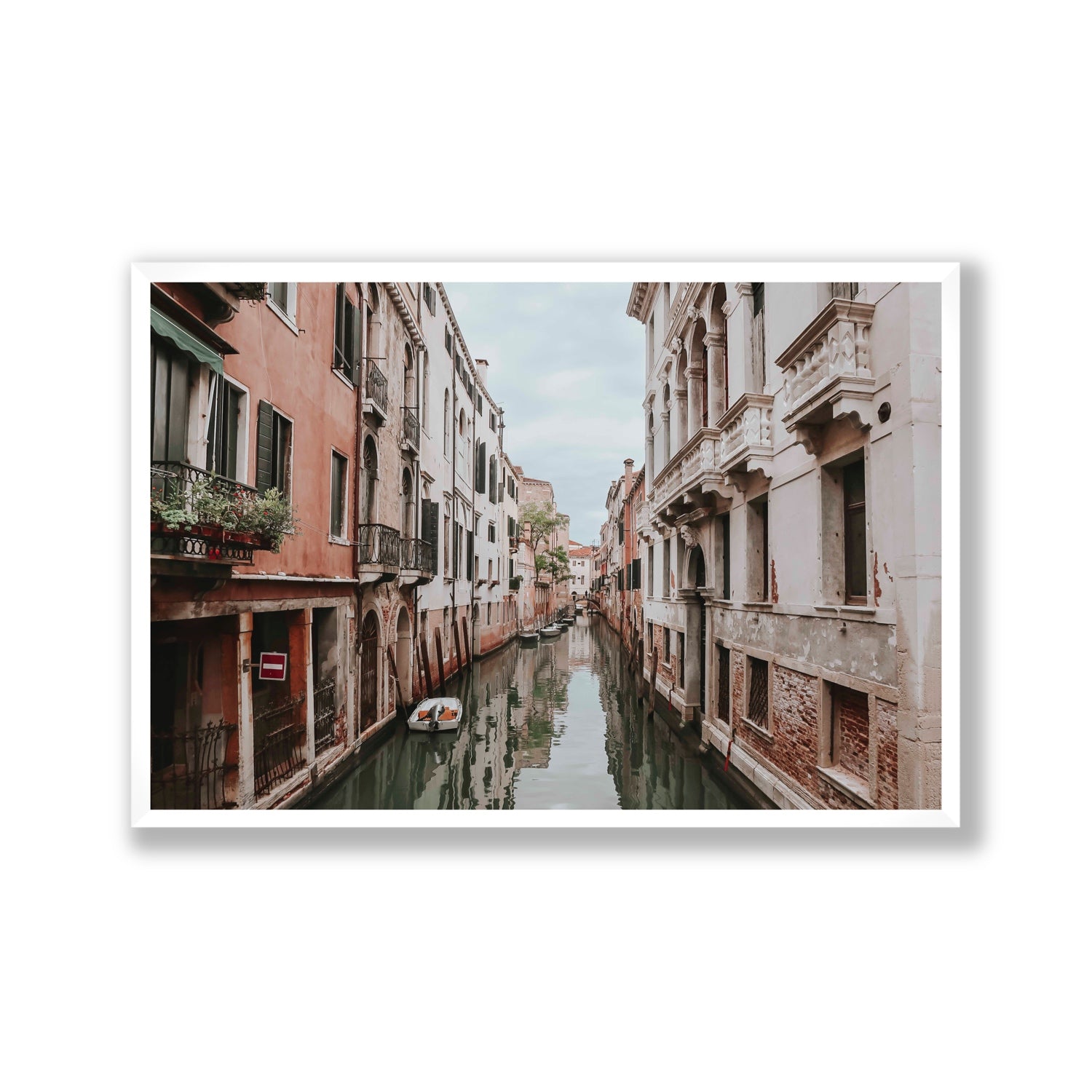 The Floating City Venice Canal Italian decor wall art Gallery full-bleed fine art print in white frame