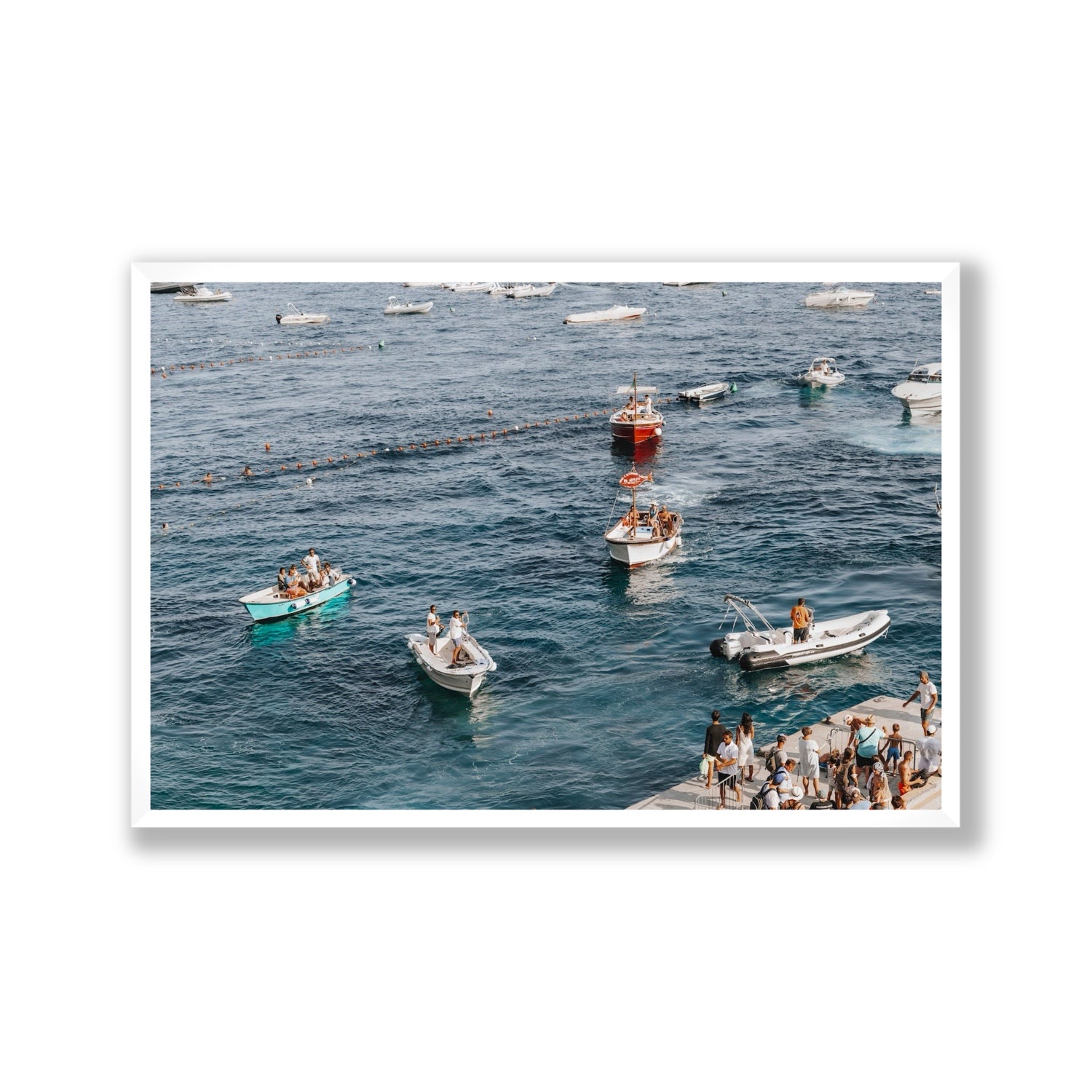 Nautical Parade Positano wall art Gallery full-bleed fine art print in white frame