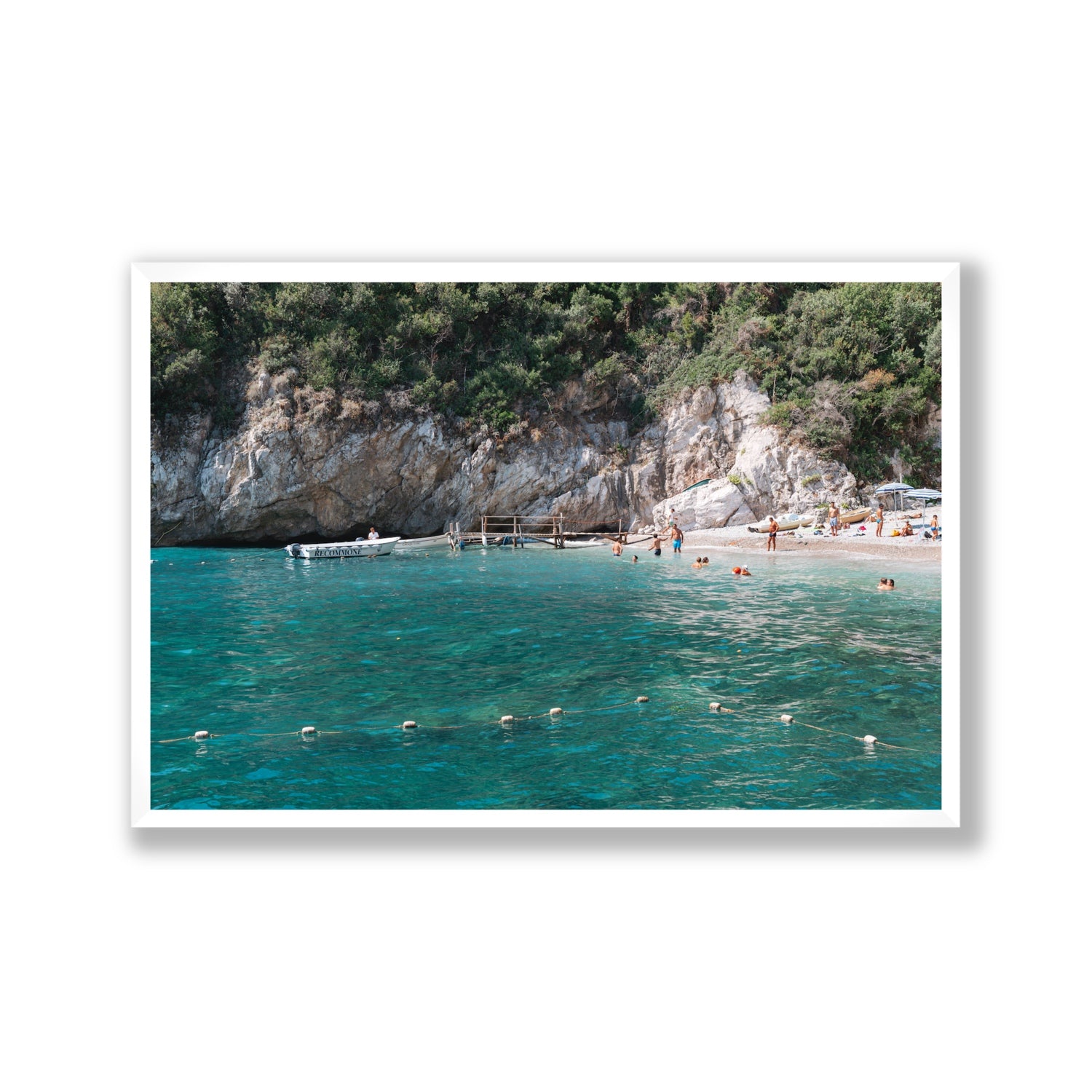 Azure Abyss Nerano wall art Gallery full-bleed fine art print in white frame