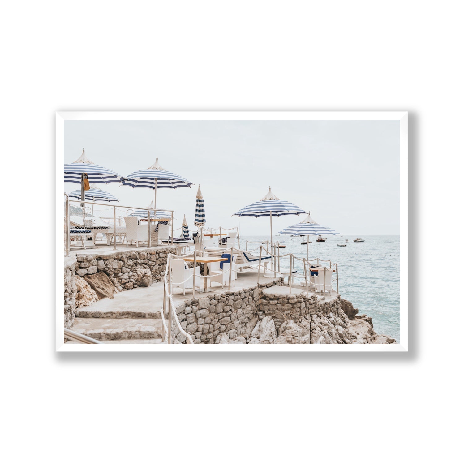 Ombrelloni fine art print, Positano, Italy, Gallery, White Frame · Full Bleed, Fine Art Print