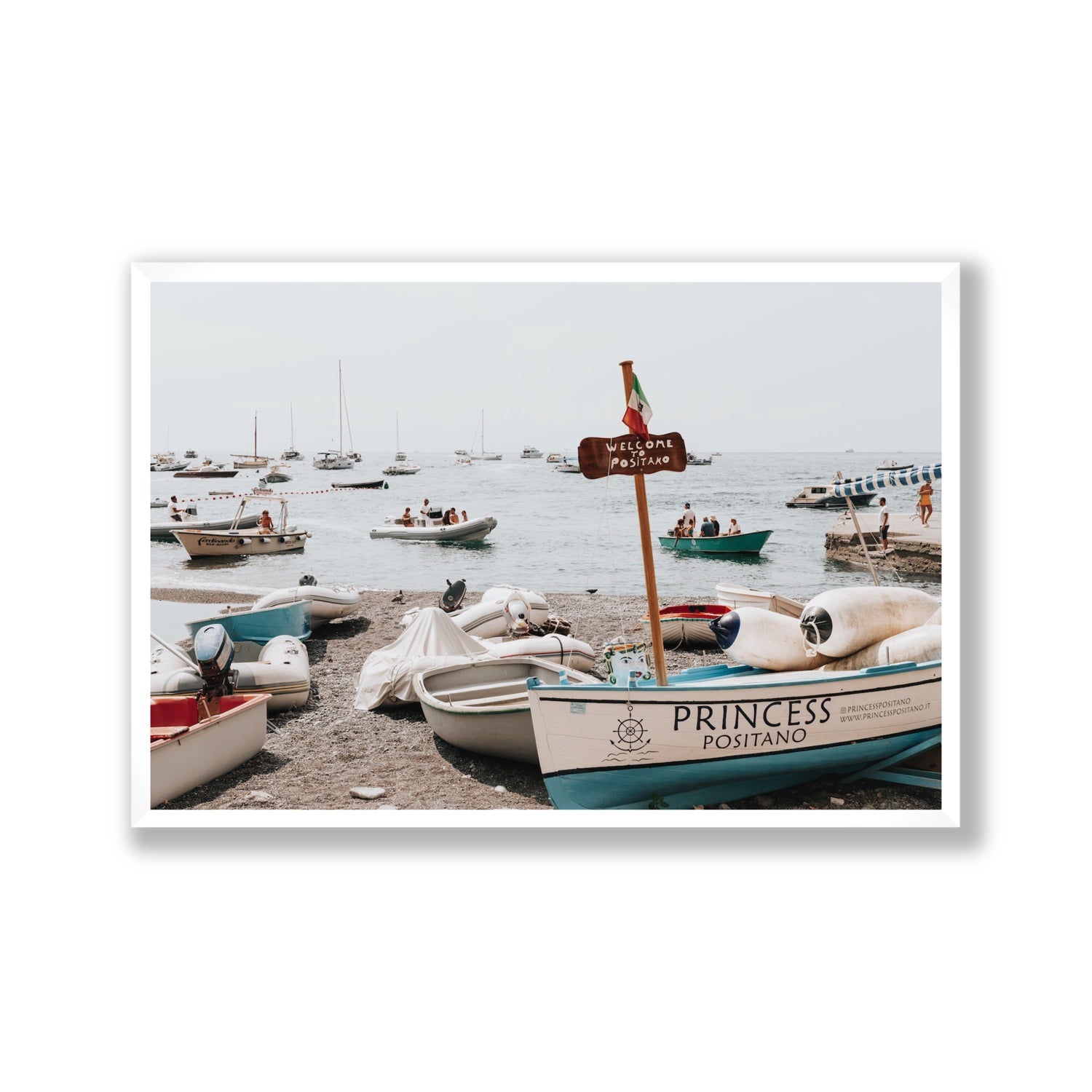 Princess Positano fine art print, Positano, Italy, Gallery, White Frame · Full Bleed, Fine Art Print