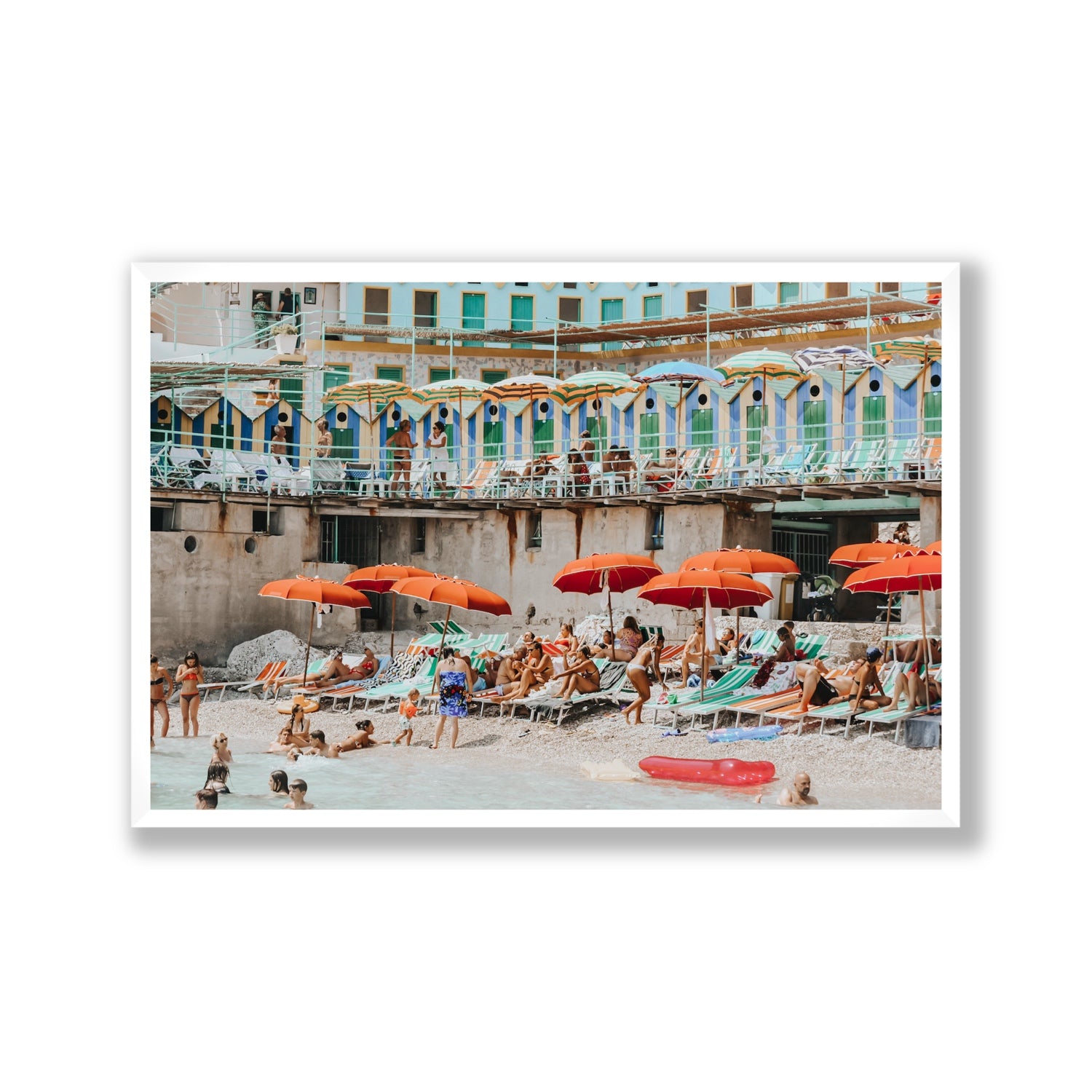 Umbrella Fiesta fine art print, Capri, Italy, Gallery, White Frame · Full Bleed, Fine Art Print