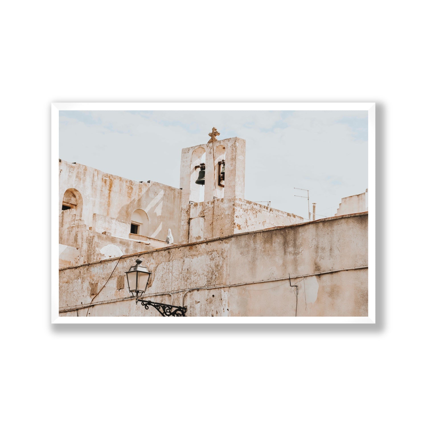 Ancient Bells Puglia Gallipoli Italian wall art Gallery full-bleed fine art print in white frame