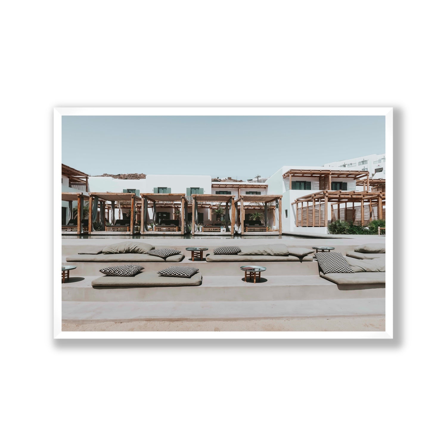 Platis Gialos fine art print, Mykonos, Greece, Gallery, White Frame · Full Bleed, Fine Art Print