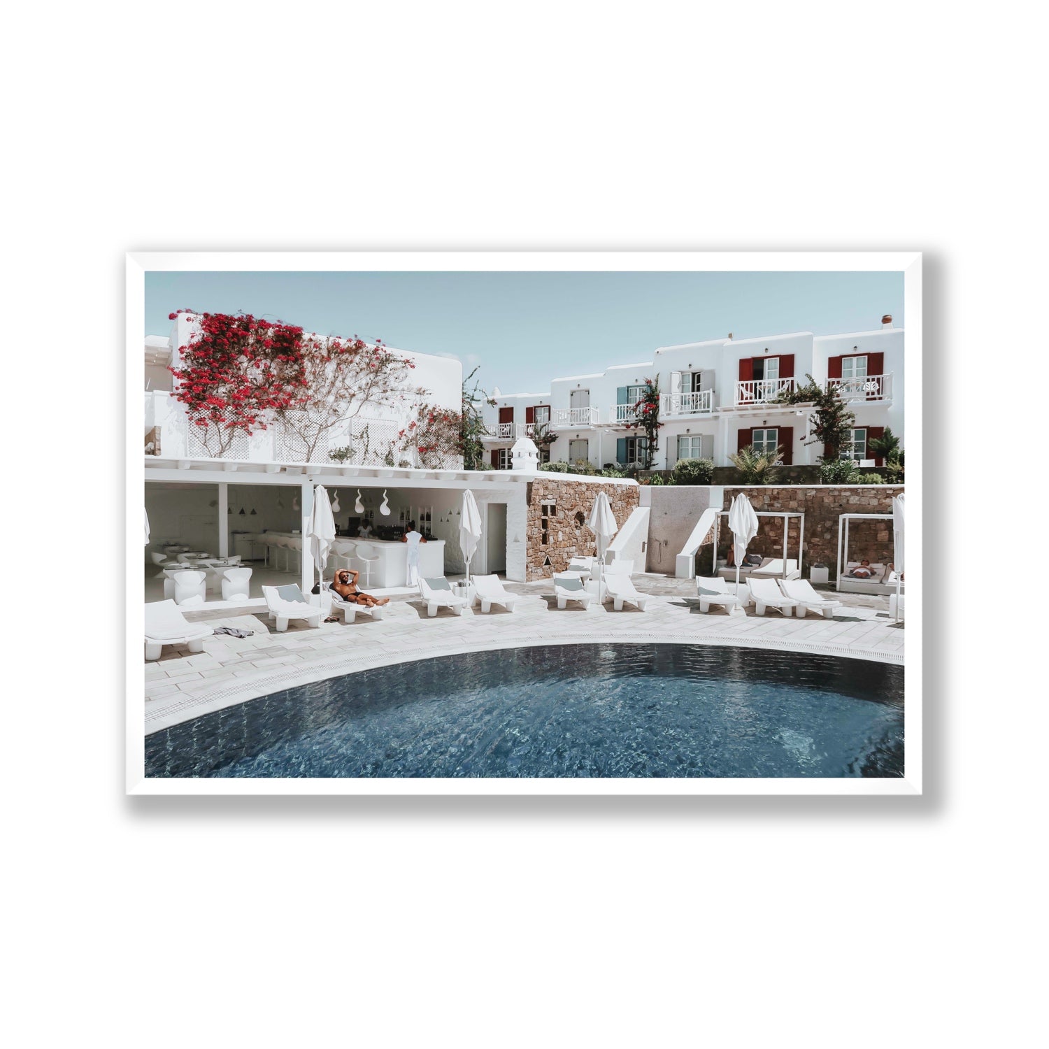Got The First Lounge fine art print, Mykonos, Greece, Gallery, White Frame · Full Bleed, Fine Art Print