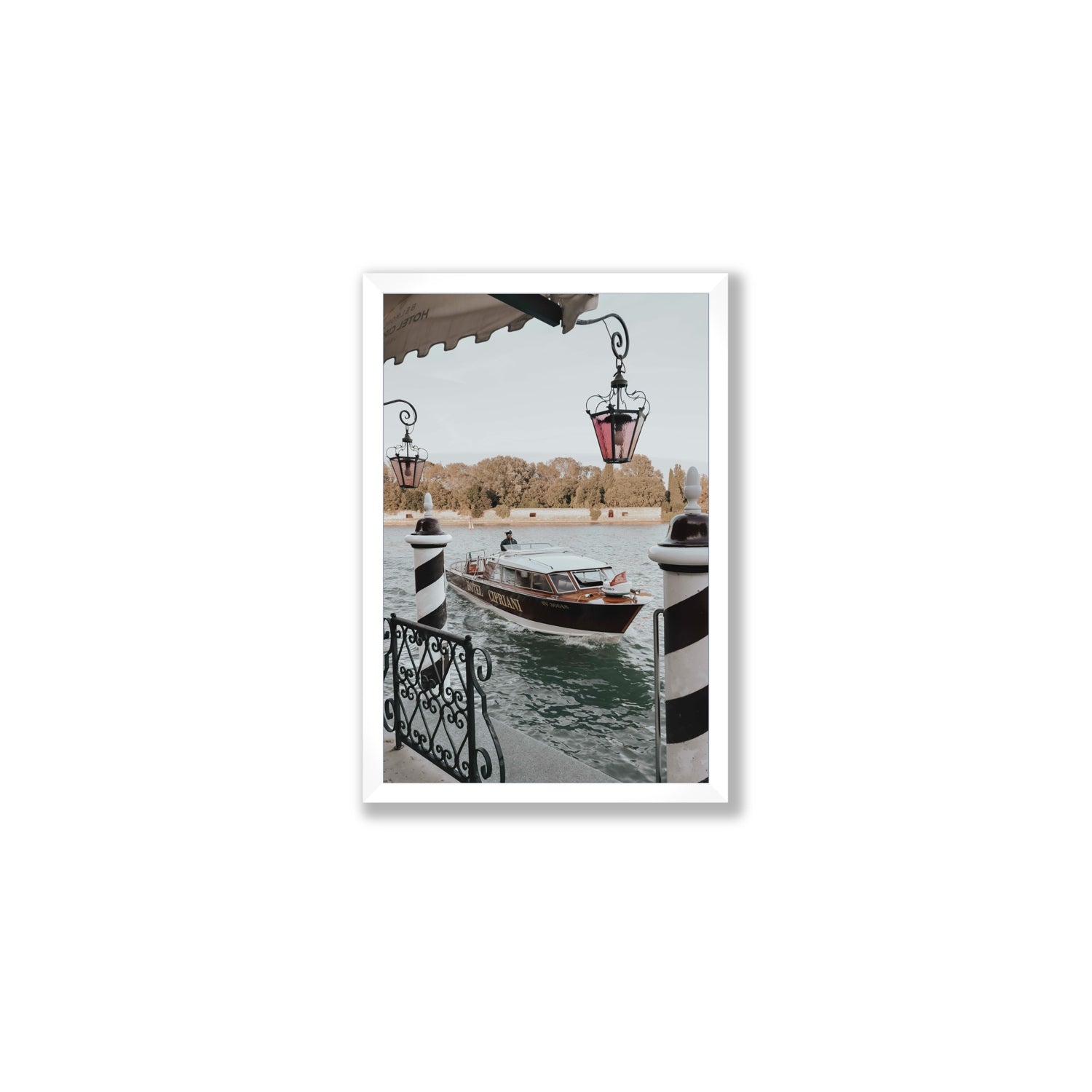 Taxi Shuttle Venice wall art Medium full-bleed fine art print in white frame