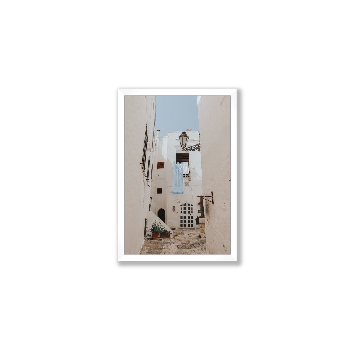 Laundry Day fine art print, Puglia, Italy, Medium, White Frame · Full Bleed, Fine Art Print