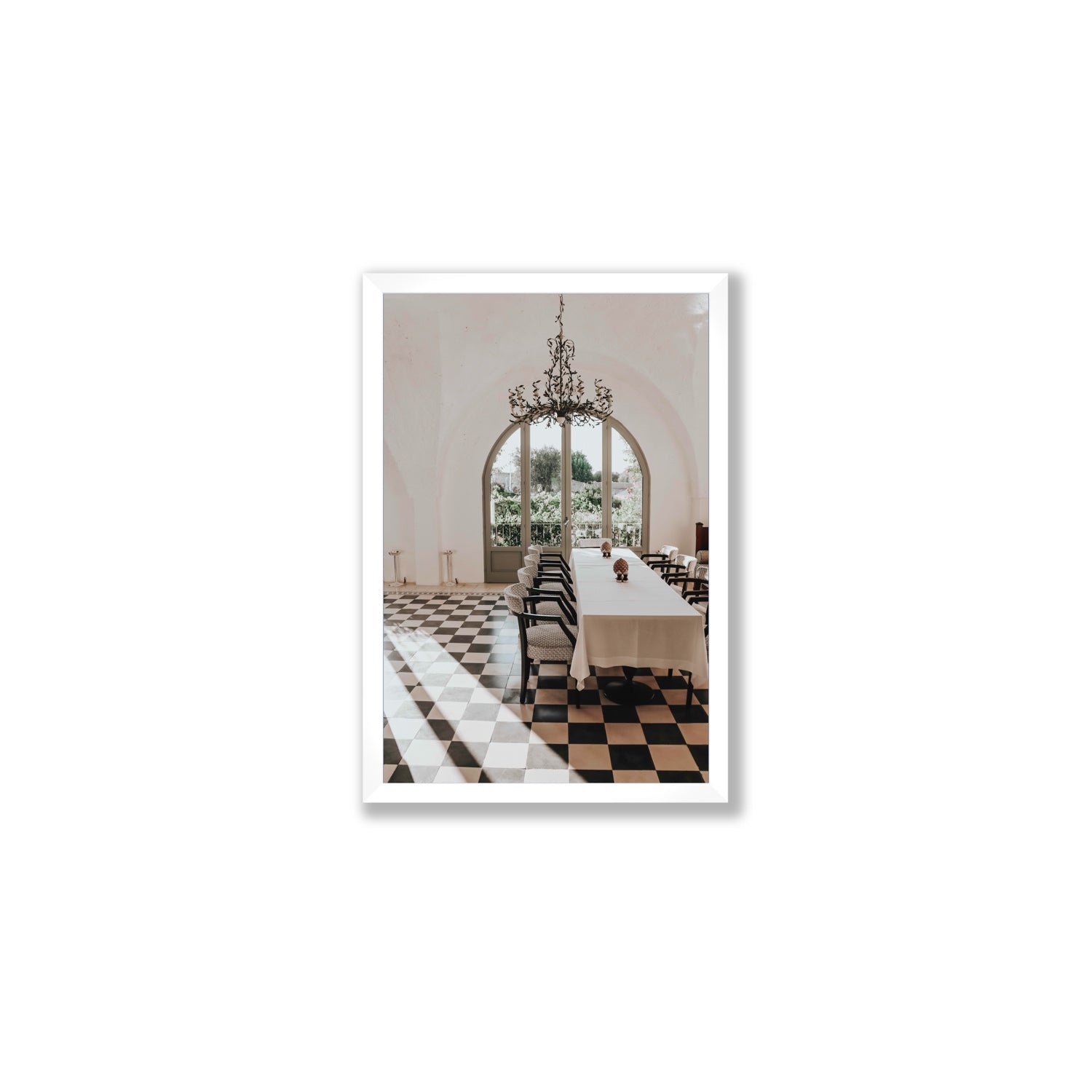 Sunbeam Feast Puglia Wall Italian fine art print Medium full-bleed fine art print in white frame