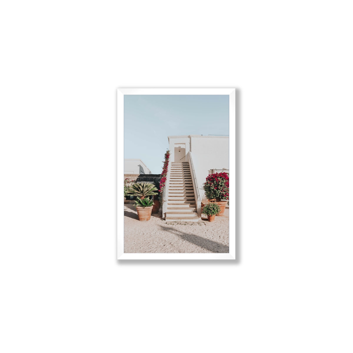 Tranquil Ascent Puglia Italian wall art Medium full-bleed fine art print in white frame