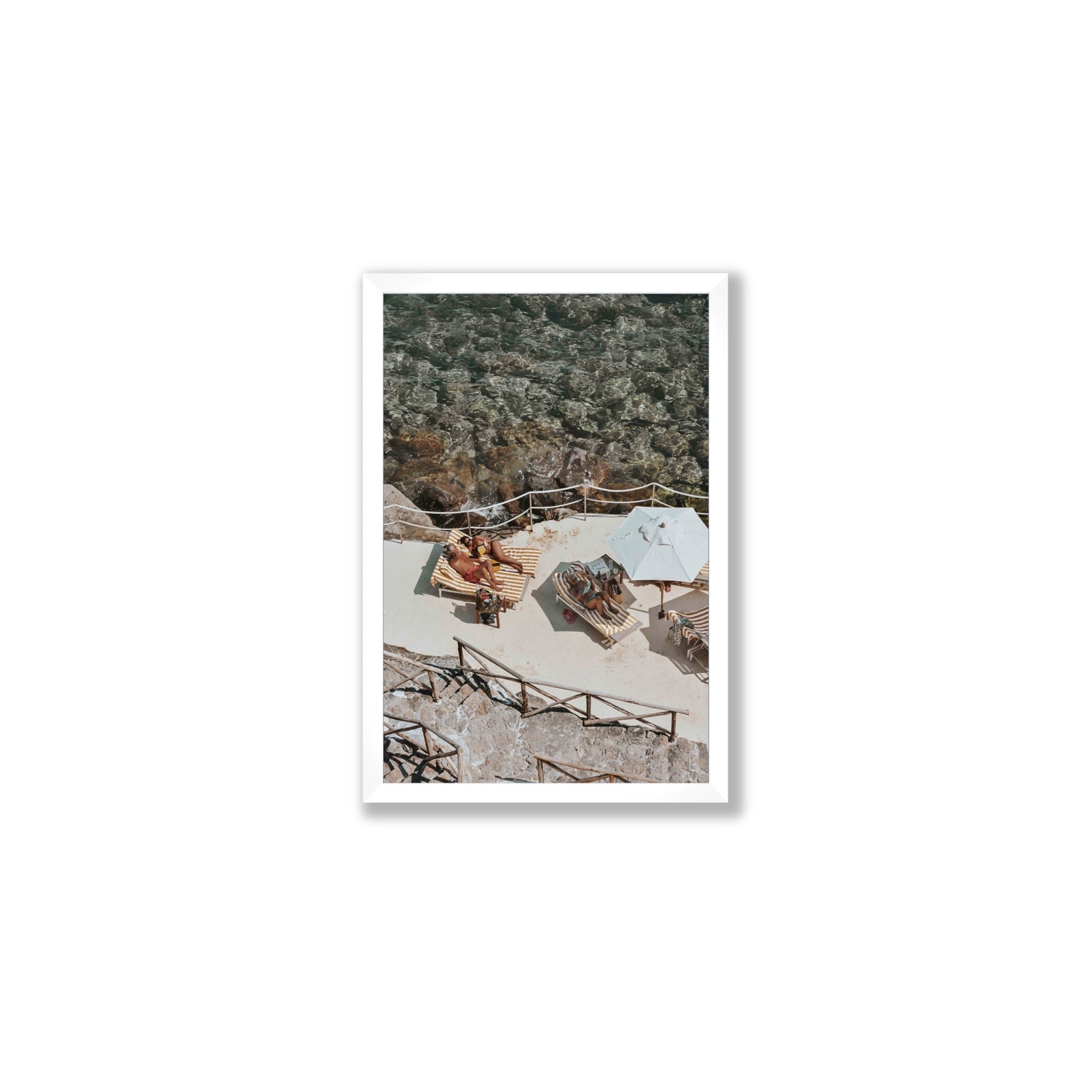 Lounge Lizards Tuscany Italian decor wall art Medium full-bleed fine art print in white frame