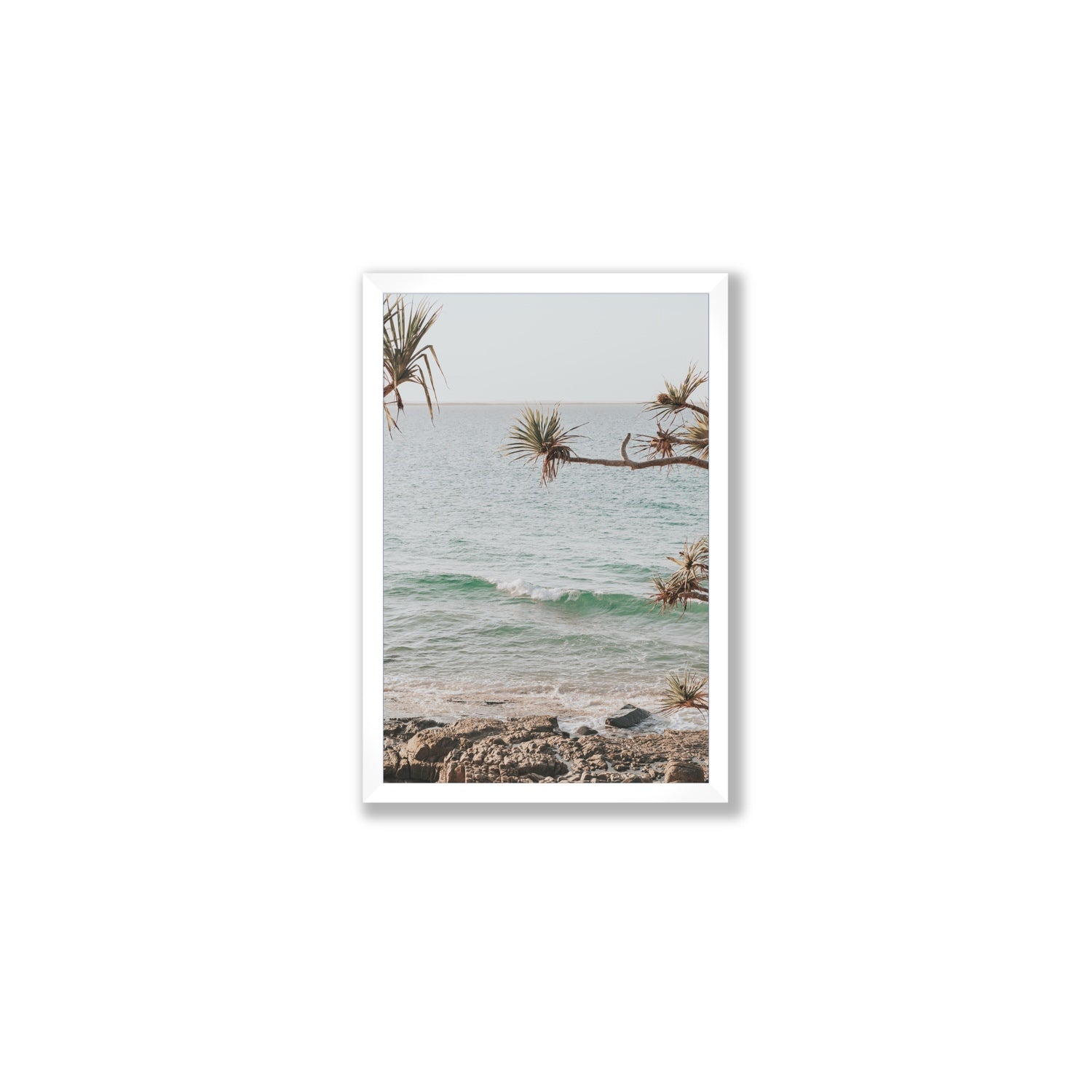 Good Vibrations fine art print, Noosa, Australia, coastal scenes artwork, Medium, White Frame · Full Bleed, Fine Art Print