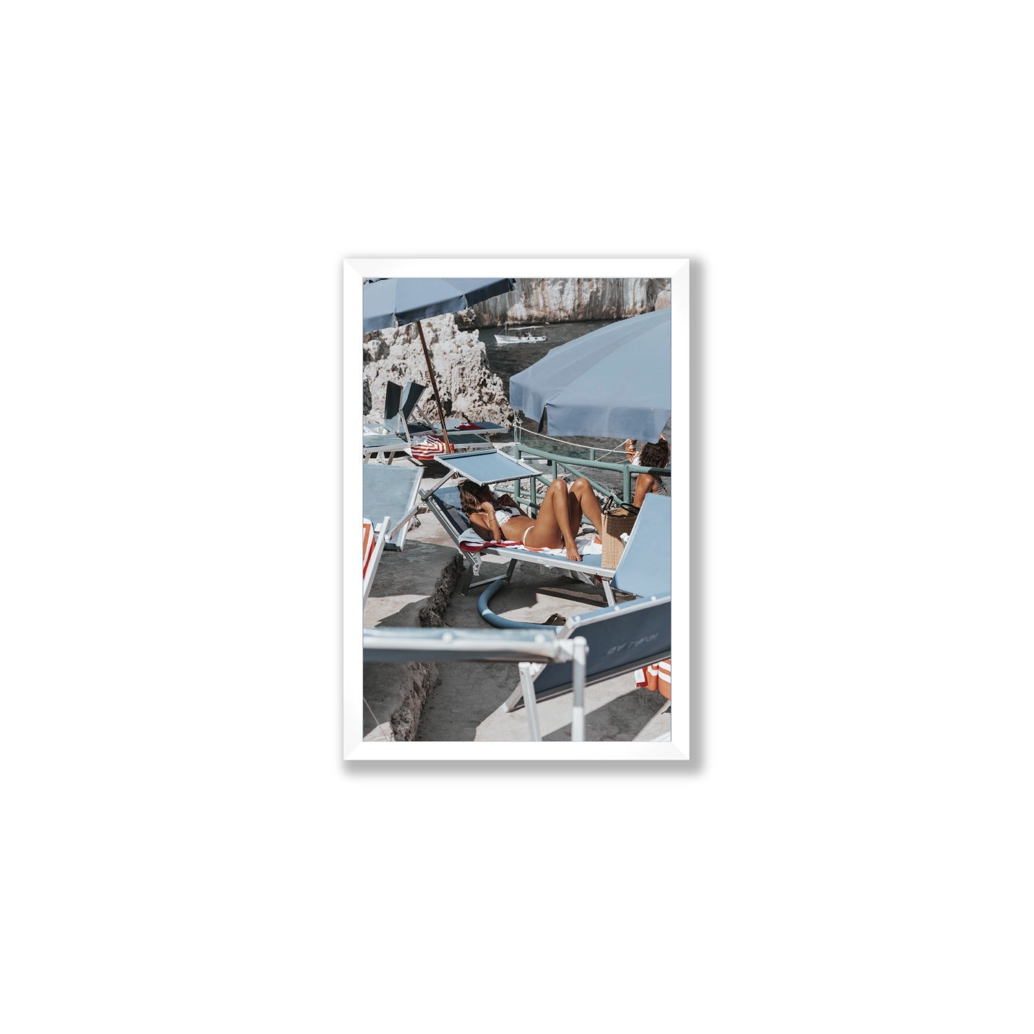 Beach Babe fine art print, Capri, Italy, Medium, White Frame · Full Bleed, Fine Art Print