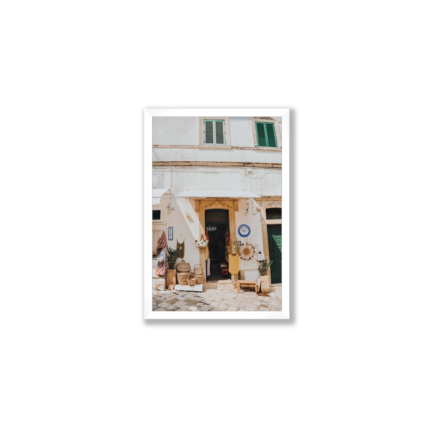 Artisan Ambience Puglia Italian wall art Medium full-bleed fine art print in white frame