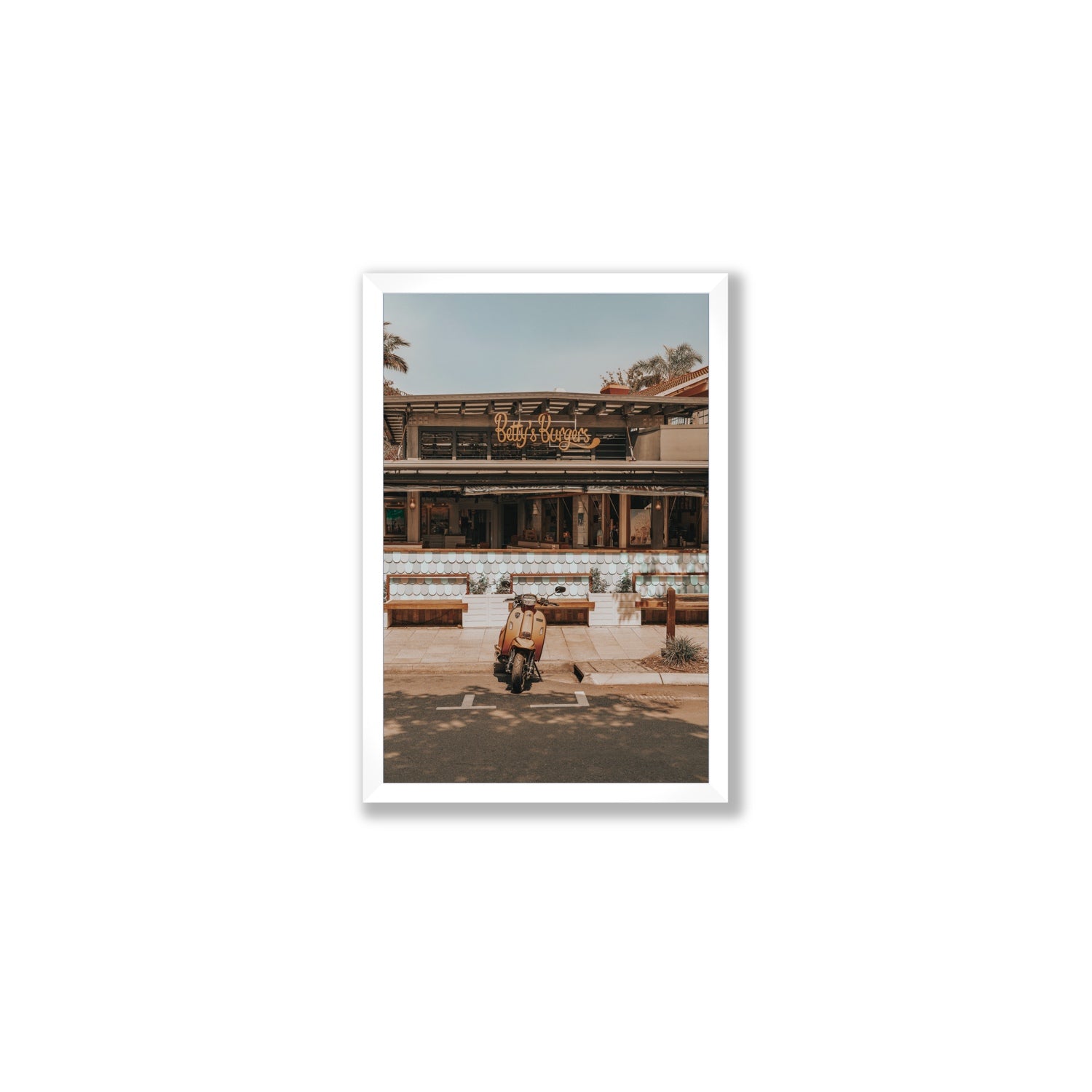 Noosa Nostalgia fine art print, Noosa, Australia, coastal scenes artwork, Medium, White Frame · Full Bleed, Fine Art Print