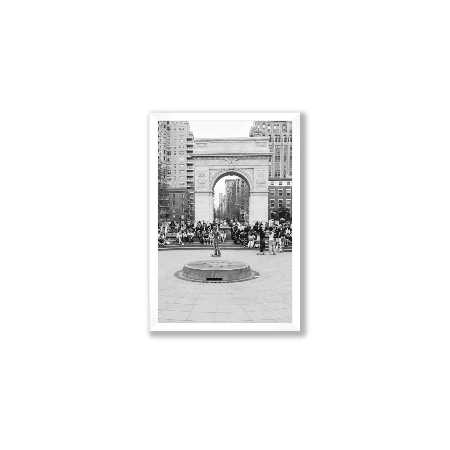 Concrete Conqueror New York NYC Skateboard wall art Medium full-bleed fine art print in white frame