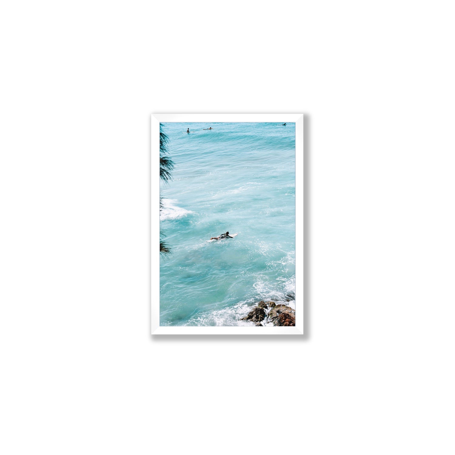 Blue Crush fine art print, Byron Bay, Australia, Medium, White Frame · Full Bleed, Fine Art Print