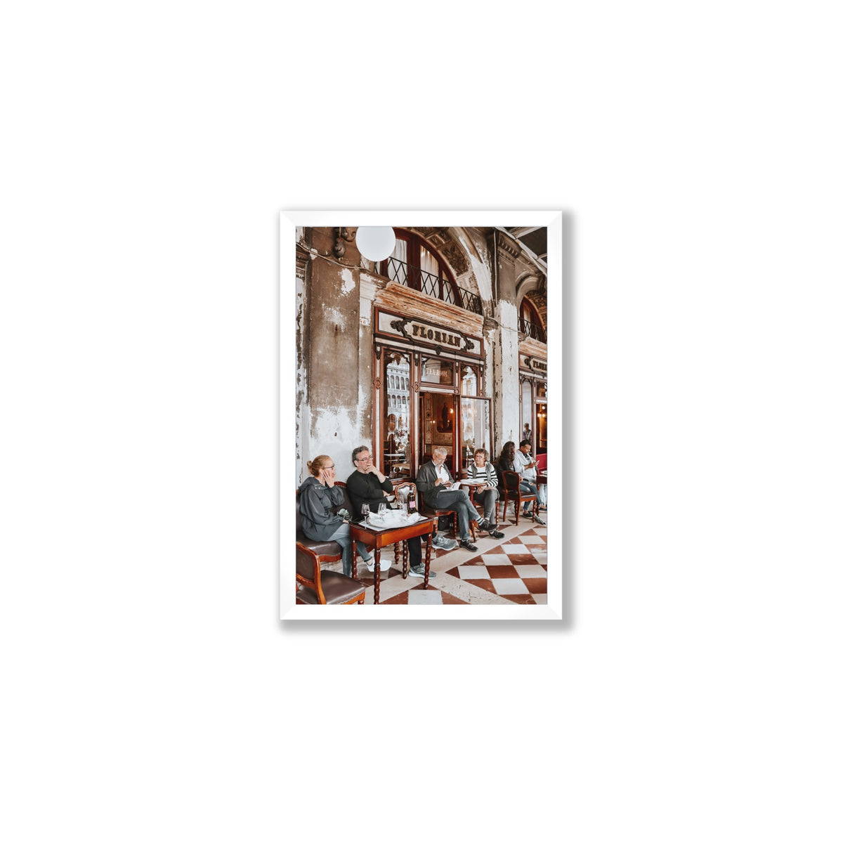 Tea Room Venice Italian wall art Medium full-bleed fine art print in white frame
