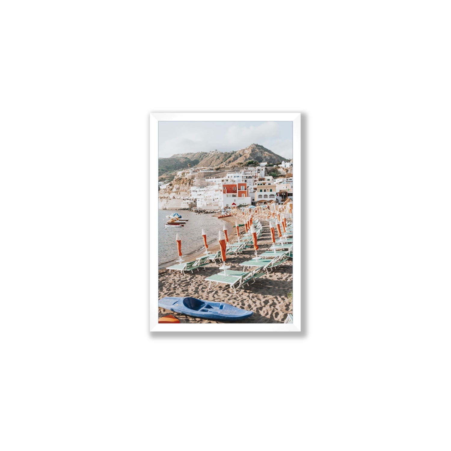 L'Isola del Paradiso Ischia Mediterranean wall art Medium full-bleed fine art print in white frame