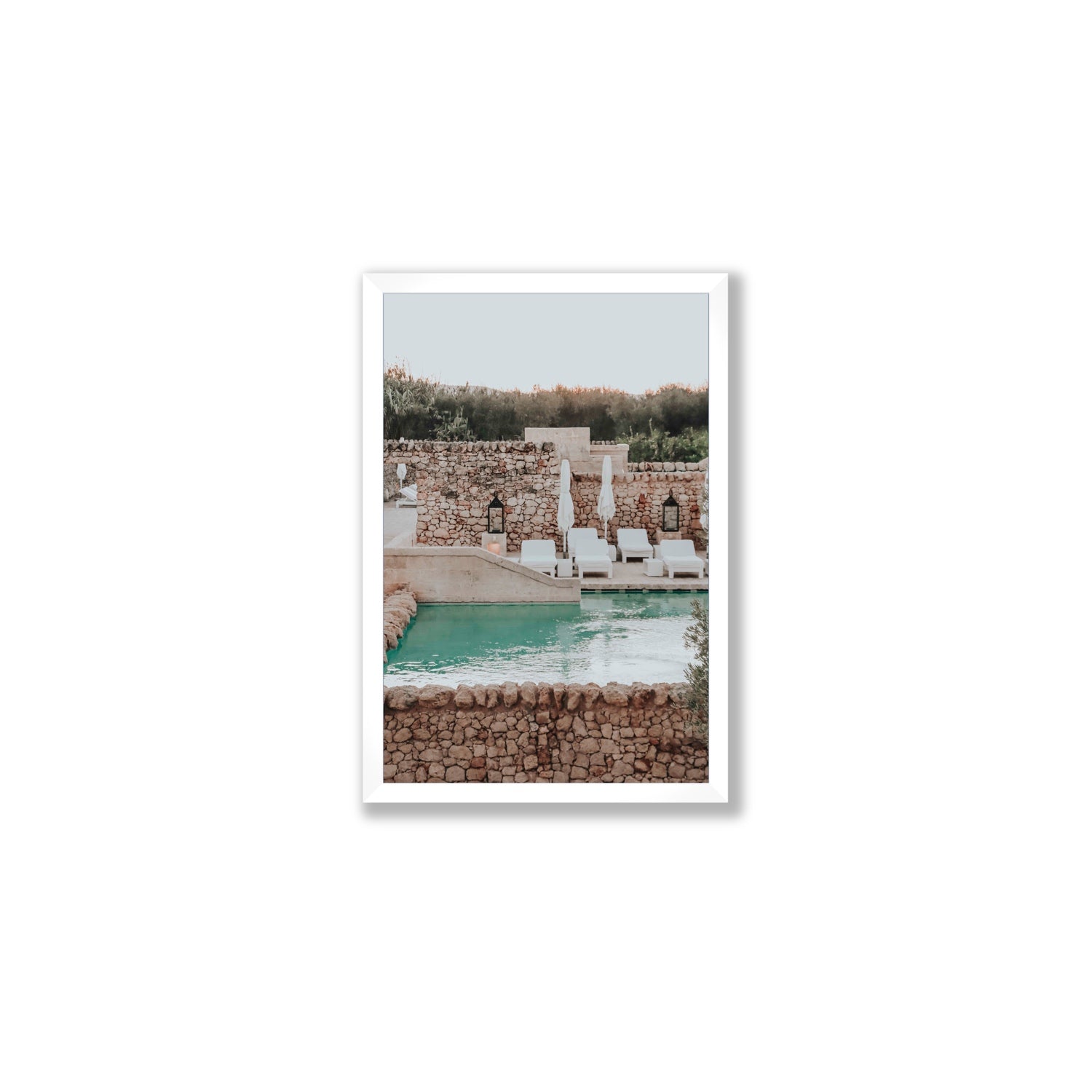 Stone Refuge fine art print, Puglia, Italy, Medium, White Frame · Full Bleed, Fine Art Print
