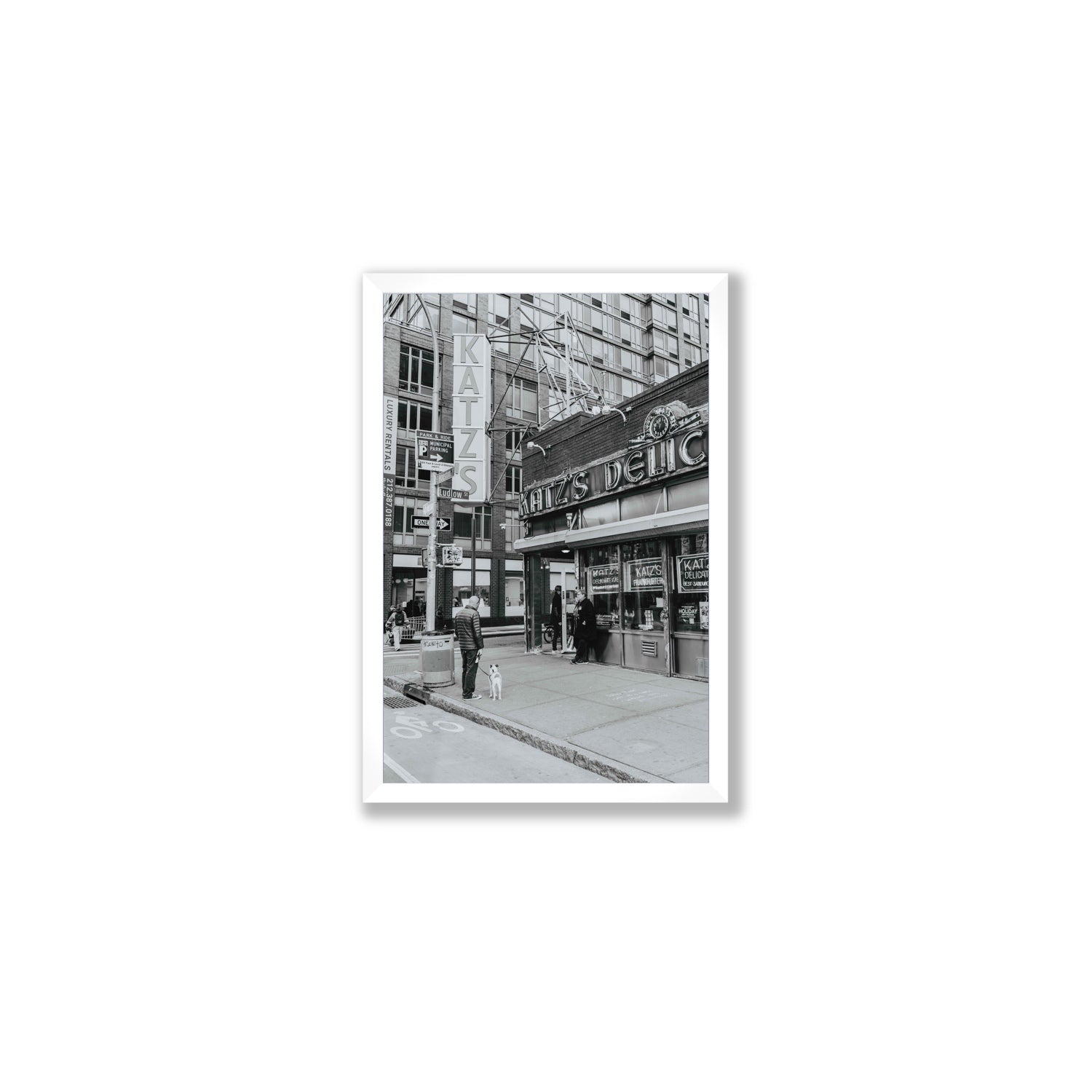 Graphite Gotham New York NYC Black & White wall art Medium full-bleed fine art print in white frame